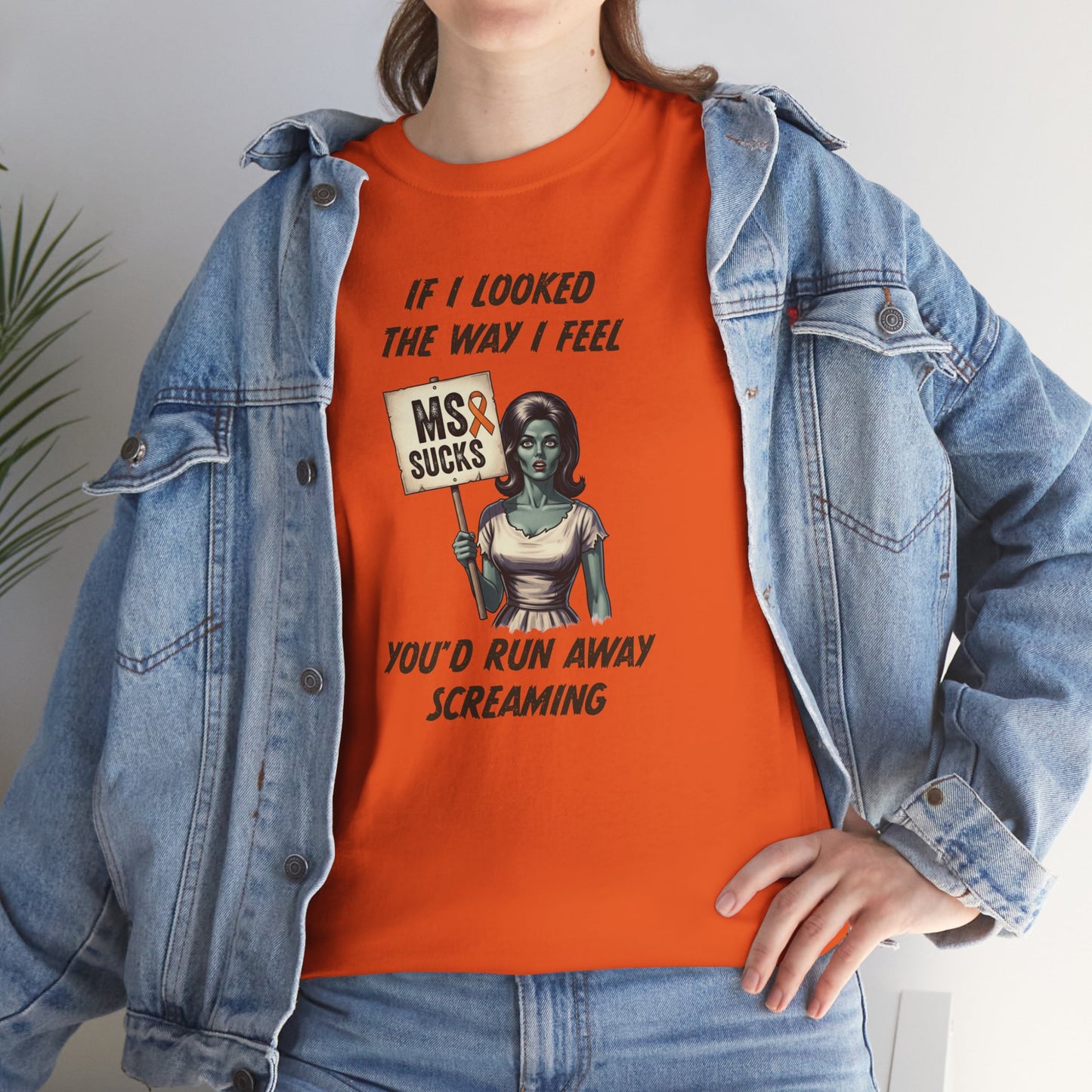If I Looked the Way I Feel Unisex Heavy Cotton Tee MS Awareness, Funny Gift, MS Support, Casual Wear