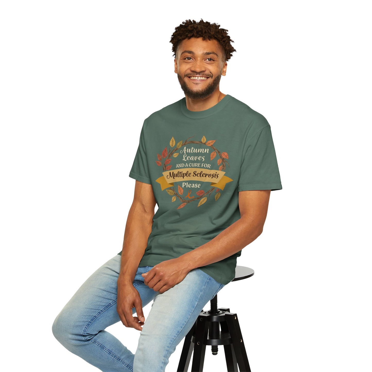 Autumn Leaves Multiple Sclerosis Awareness T-shirt, Unisex Graphic Tee, Fall Fashion, Support MS Research, Gift for Her