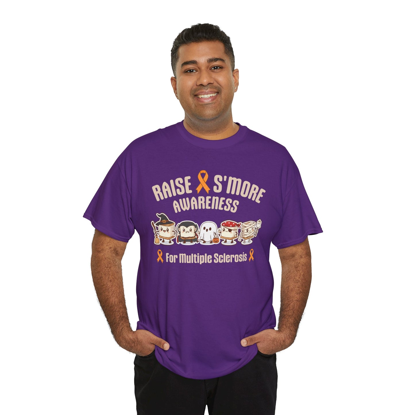 Cute Raise Awareness S'More Adult Unisex Cotton T-Shirt- Multiple Sclerosis Support Shirt, S'More Fun for a Cause, Gift for Awareness Events