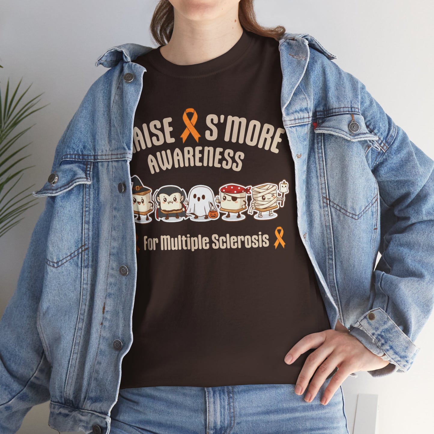 Cute Raise Awareness S'More Adult Unisex Cotton T-Shirt- Multiple Sclerosis Support Shirt, S'More Fun for a Cause, Gift for Awareness Events