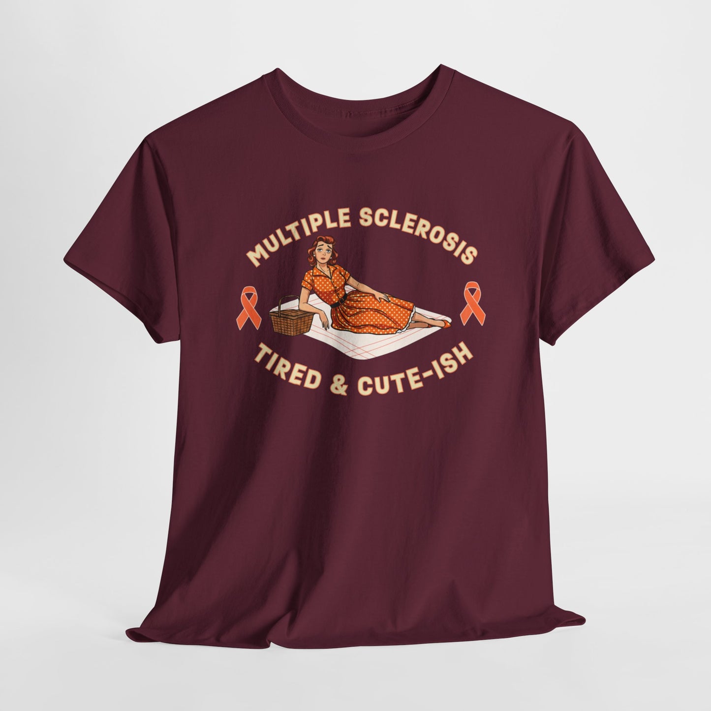Empowering MS Awareness Tee: Tired & Cute-ish | Supportive Gift, Casual Wear, Disability Awareness, Motivational Apparel, Everyday Style