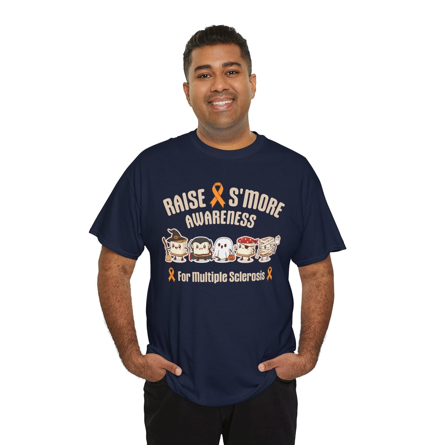 Cute Raise Awareness S'More Adult Unisex Cotton T-Shirt- Multiple Sclerosis Support Shirt, S'More Fun for a Cause, Gift for Awareness Events