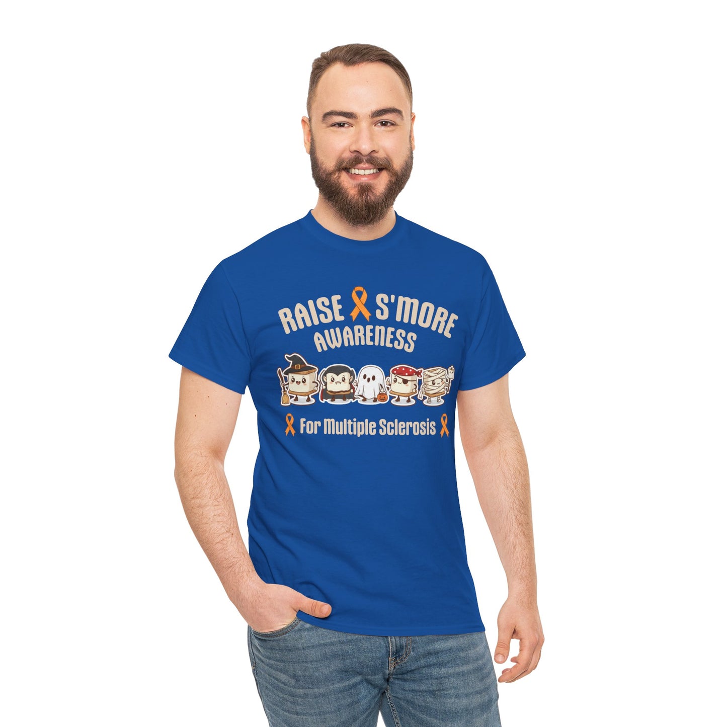Cute Raise Awareness S'More Adult Unisex Cotton T-Shirt- Multiple Sclerosis Support Shirt, S'More Fun for a Cause, Gift for Awareness Events