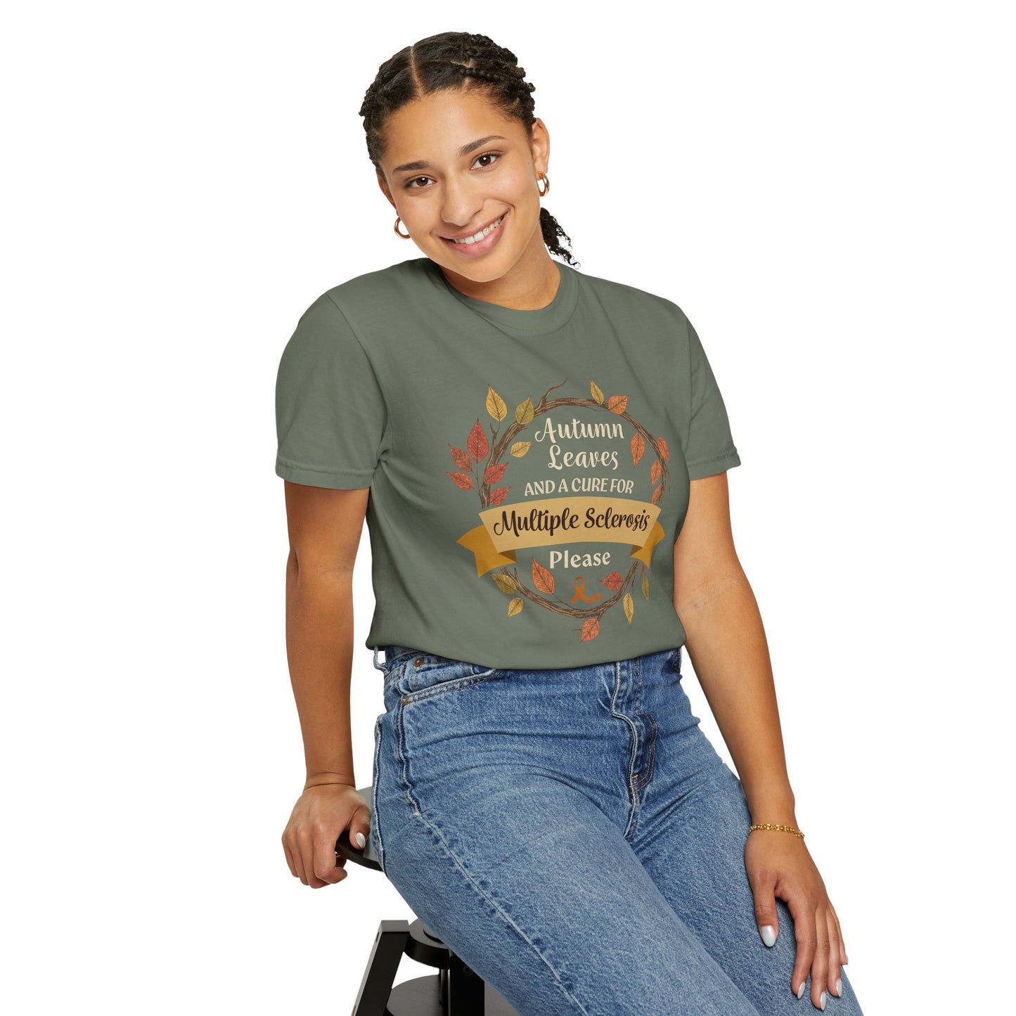 Autumn Leaves Multiple Sclerosis Awareness T-shirt, Unisex Graphic Tee, Fall Fashion, Support MS Research, Gift for Her
