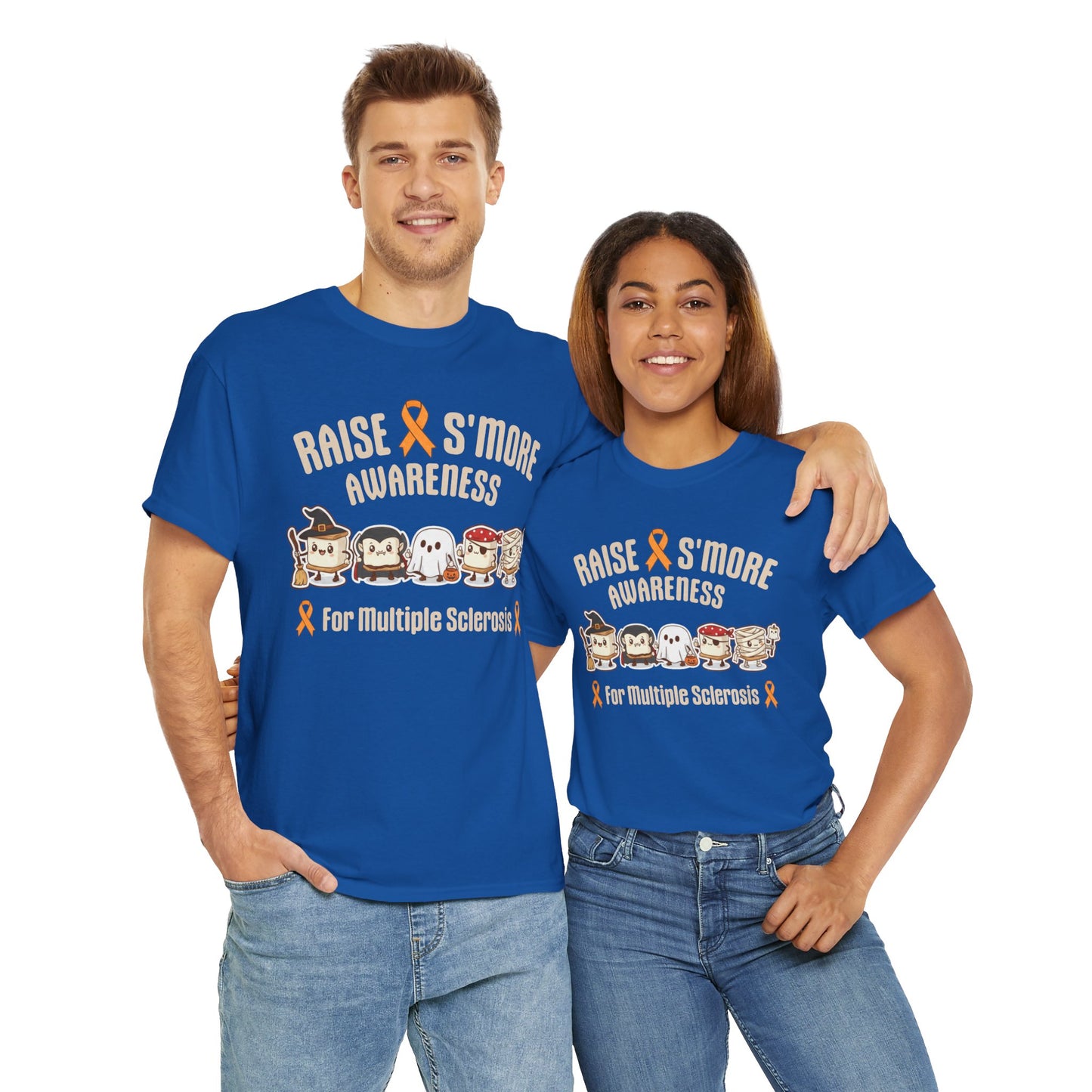 Cute Raise Awareness S'More Adult Unisex Cotton T-Shirt- Multiple Sclerosis Support Shirt, S'More Fun for a Cause, Gift for Awareness Events
