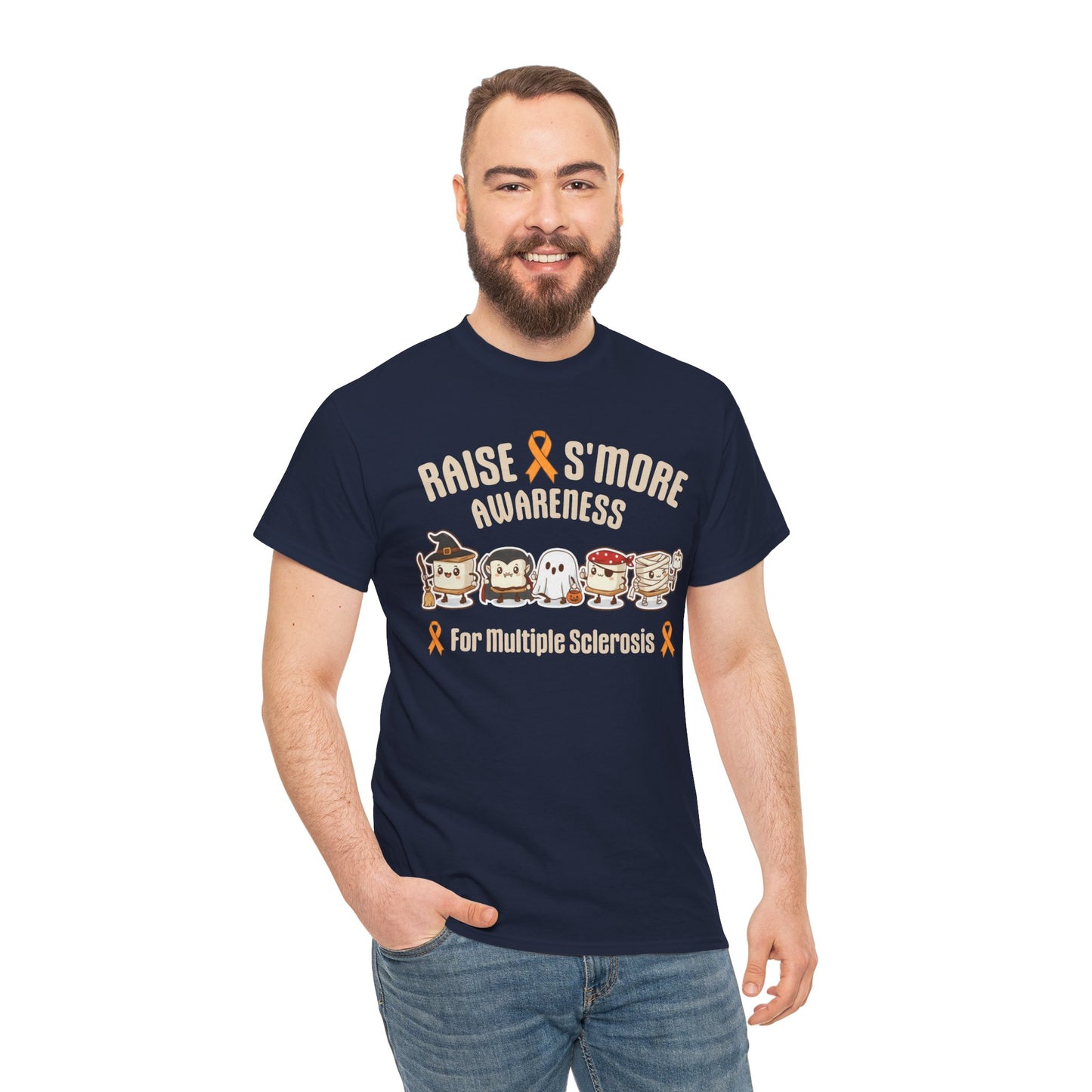 Cute Raise Awareness S'More Adult Unisex Cotton T-Shirt- Multiple Sclerosis Support Shirt, S'More Fun for a Cause, Gift for Awareness Events