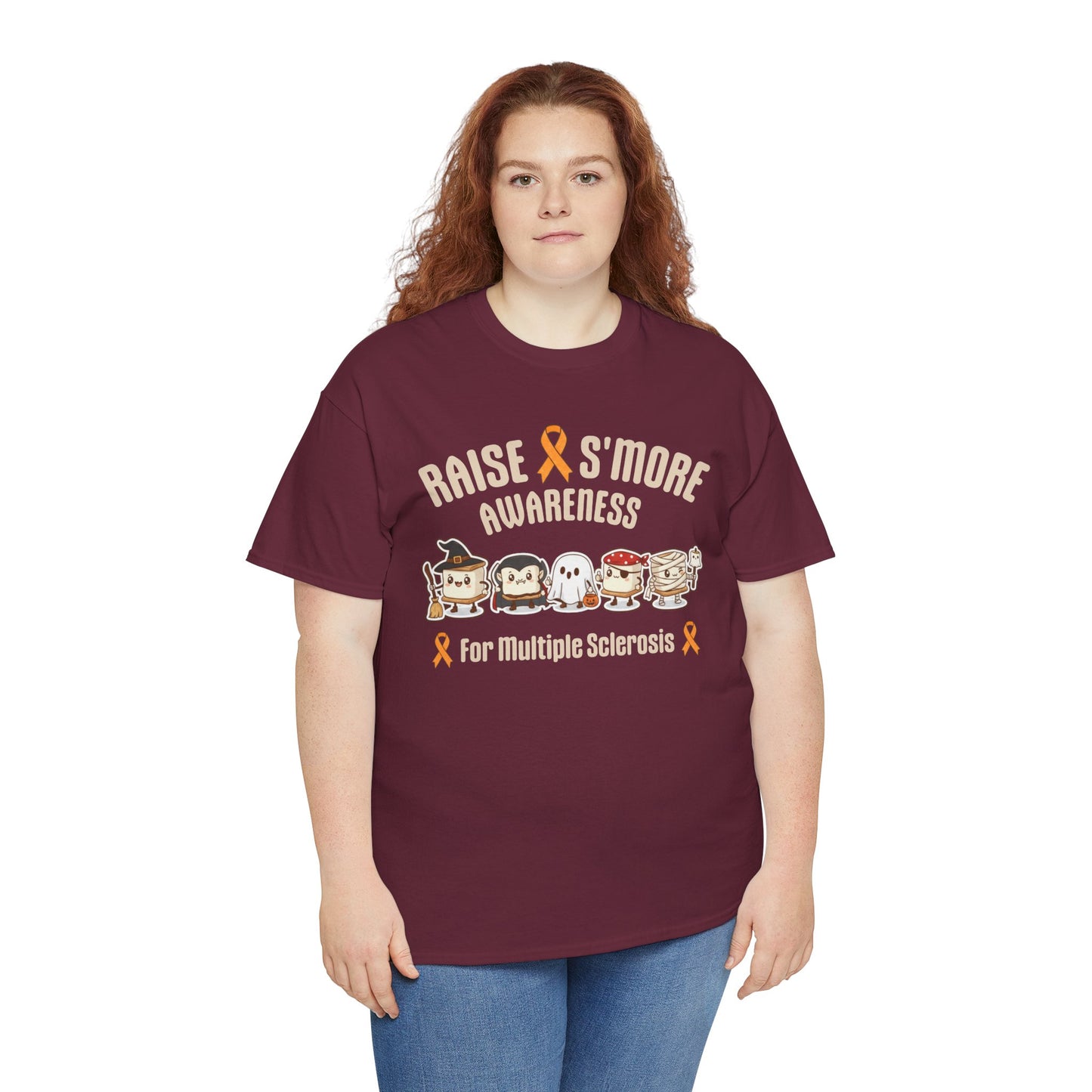 Cute Raise Awareness S'More Adult Unisex Cotton T-Shirt- Multiple Sclerosis Support Shirt, S'More Fun for a Cause, Gift for Awareness Events