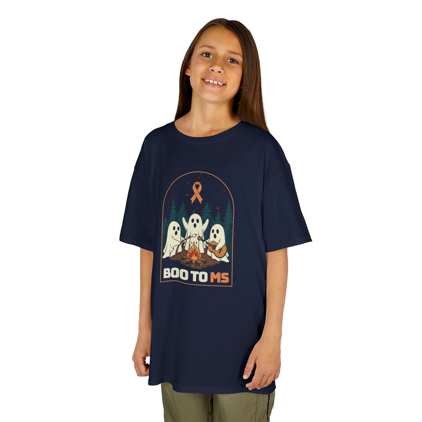Kids Cute Boo to MS - Unisex Tee Kids for Halloween and Multiple Sclerosis Awareness