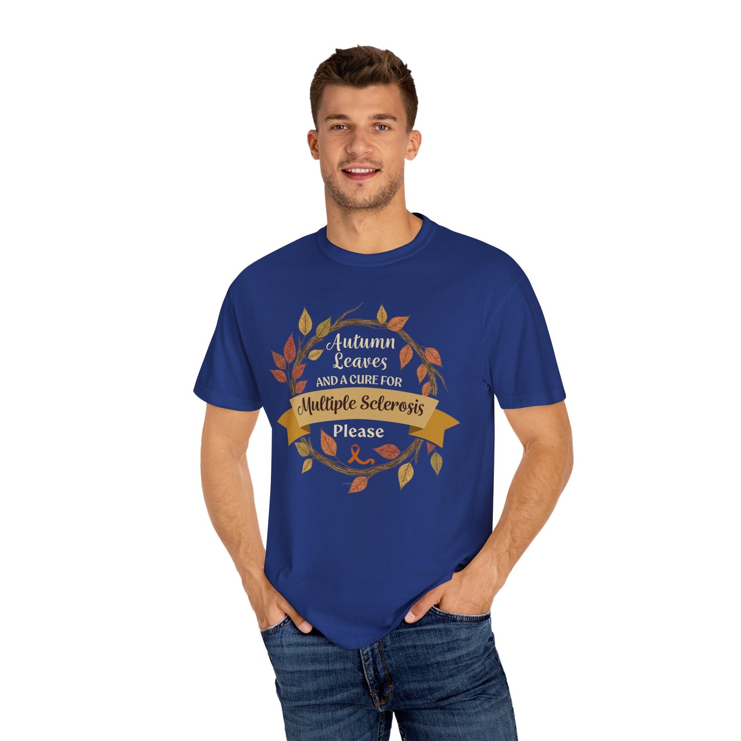 Autumn Leaves Multiple Sclerosis Awareness T-shirt, Unisex Graphic Tee, Fall Fashion, Support MS Research, Gift for Her