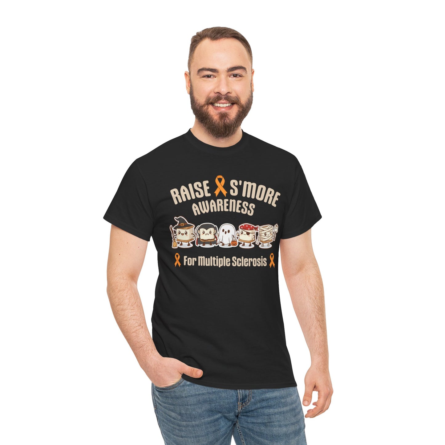 Cute Raise Awareness S'More Adult Unisex Cotton T-Shirt- Multiple Sclerosis Support Shirt, S'More Fun for a Cause, Gift for Awareness Events