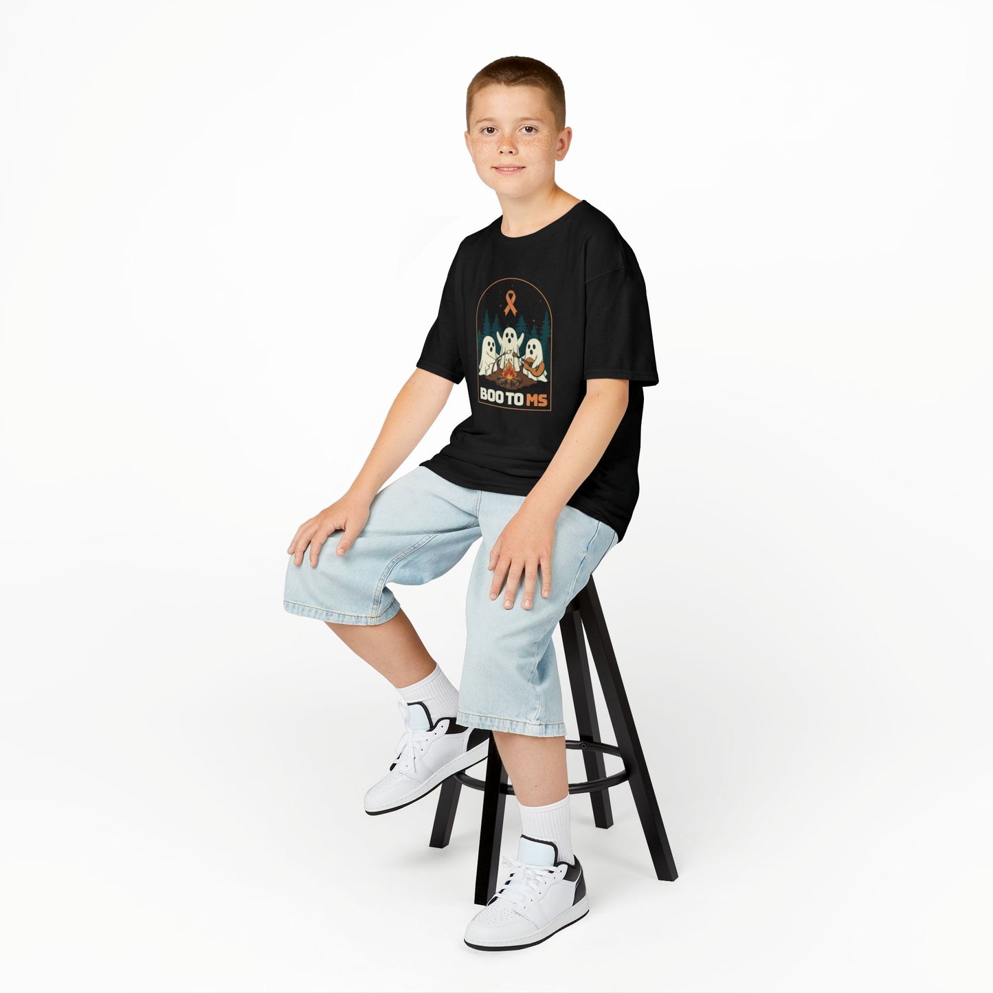 Kids Cute Boo to MS - Unisex Tee Kids for Halloween and Multiple Sclerosis Awareness