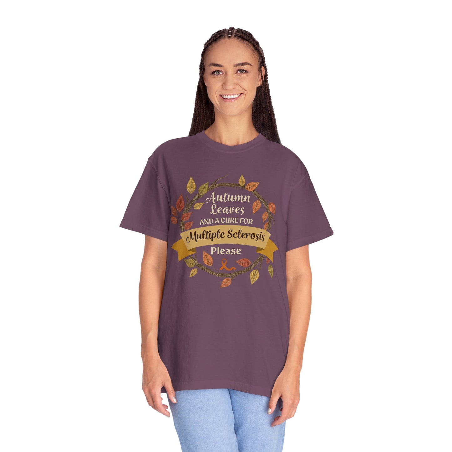 Autumn Leaves Multiple Sclerosis Awareness T-shirt, Unisex Graphic Tee, Fall Fashion, Support MS Research, Gift for Her