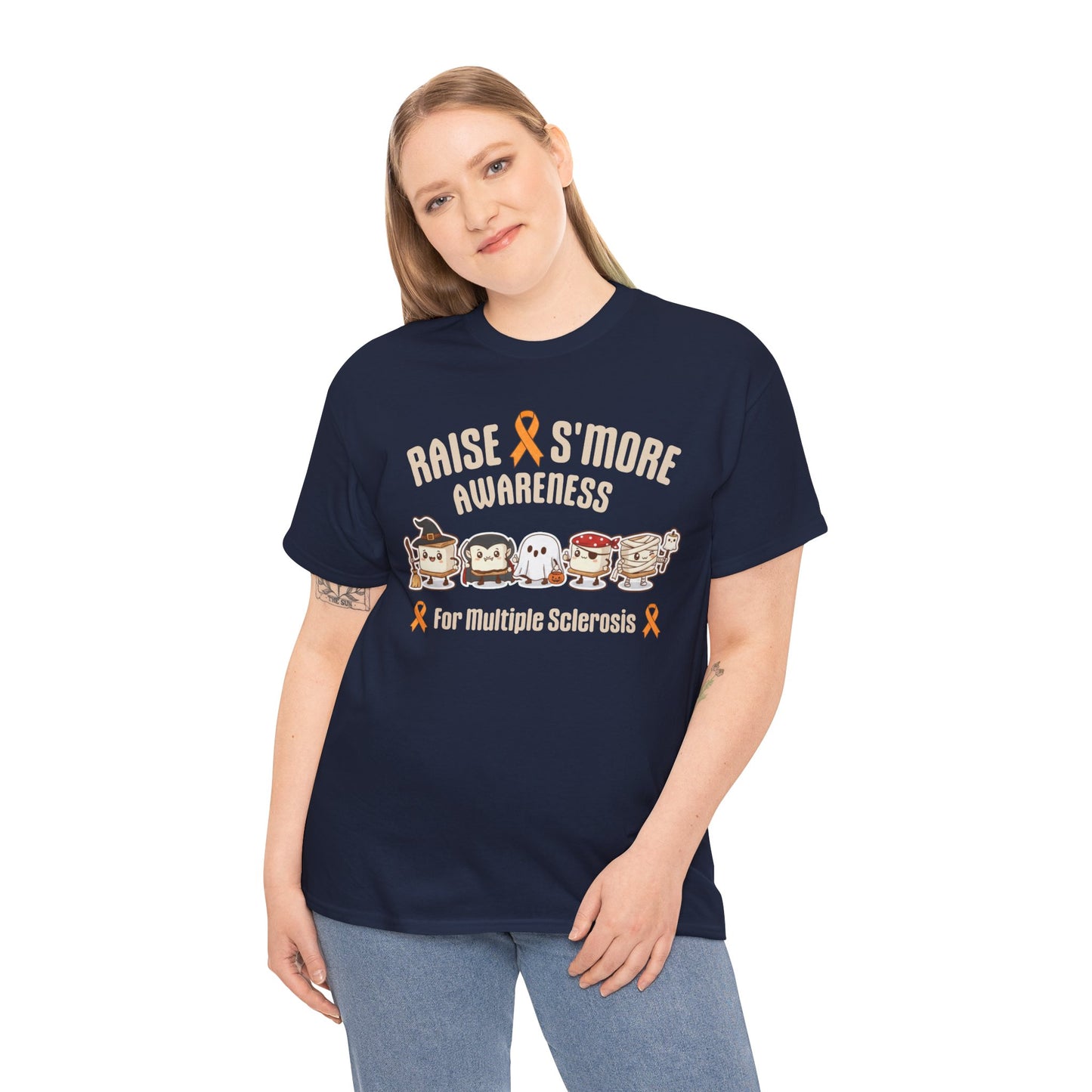 Cute Raise Awareness S'More Adult Unisex Cotton T-Shirt- Multiple Sclerosis Support Shirt, S'More Fun for a Cause, Gift for Awareness Events