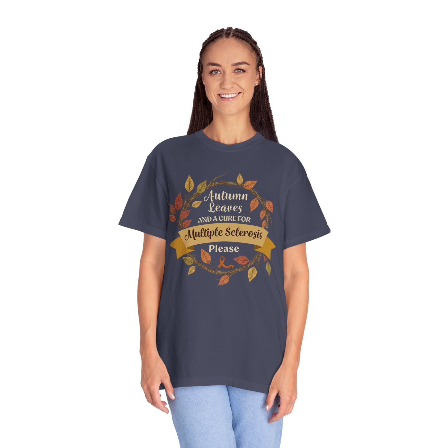 Autumn Leaves Multiple Sclerosis Awareness T-shirt, Unisex Graphic Tee, Fall Fashion, Support MS Research, Gift for Her