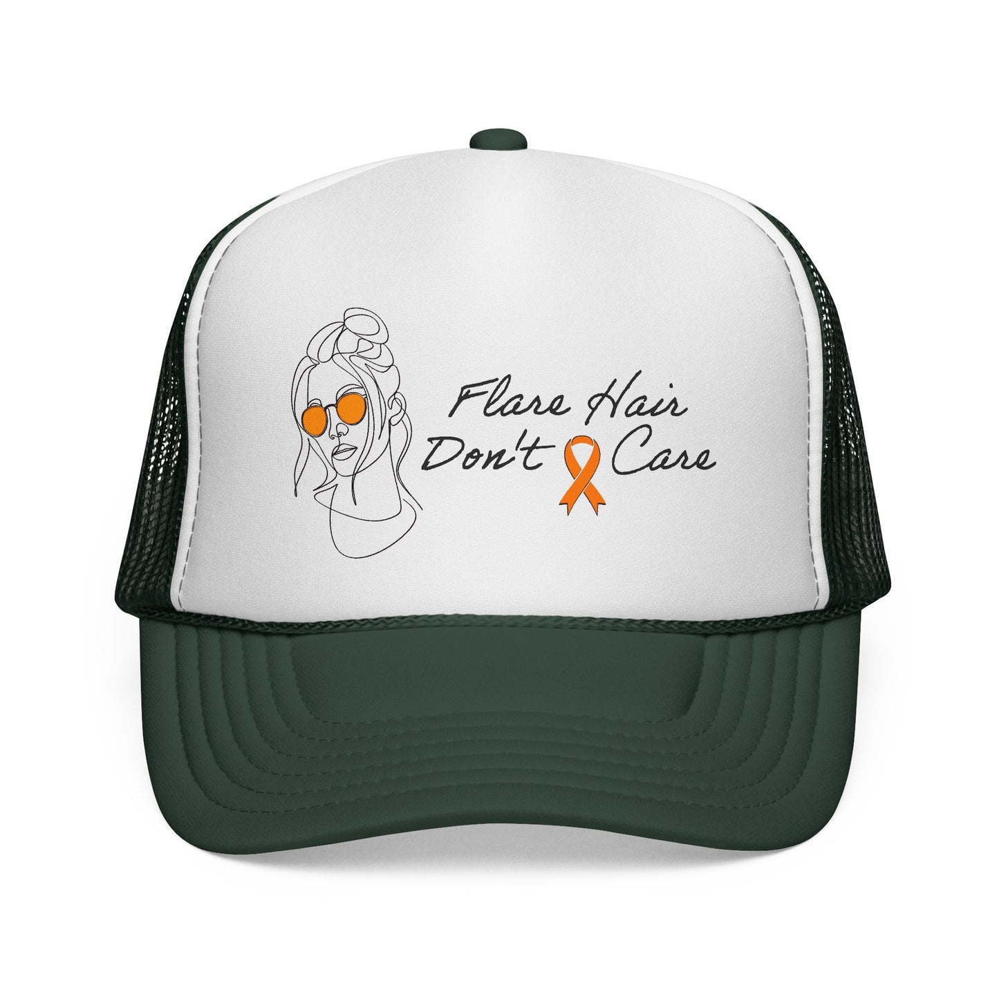 Flare Hair Don't Care Trucker Cap | Funny MS Awareness Hat | Chronic Illness Warrior Cap