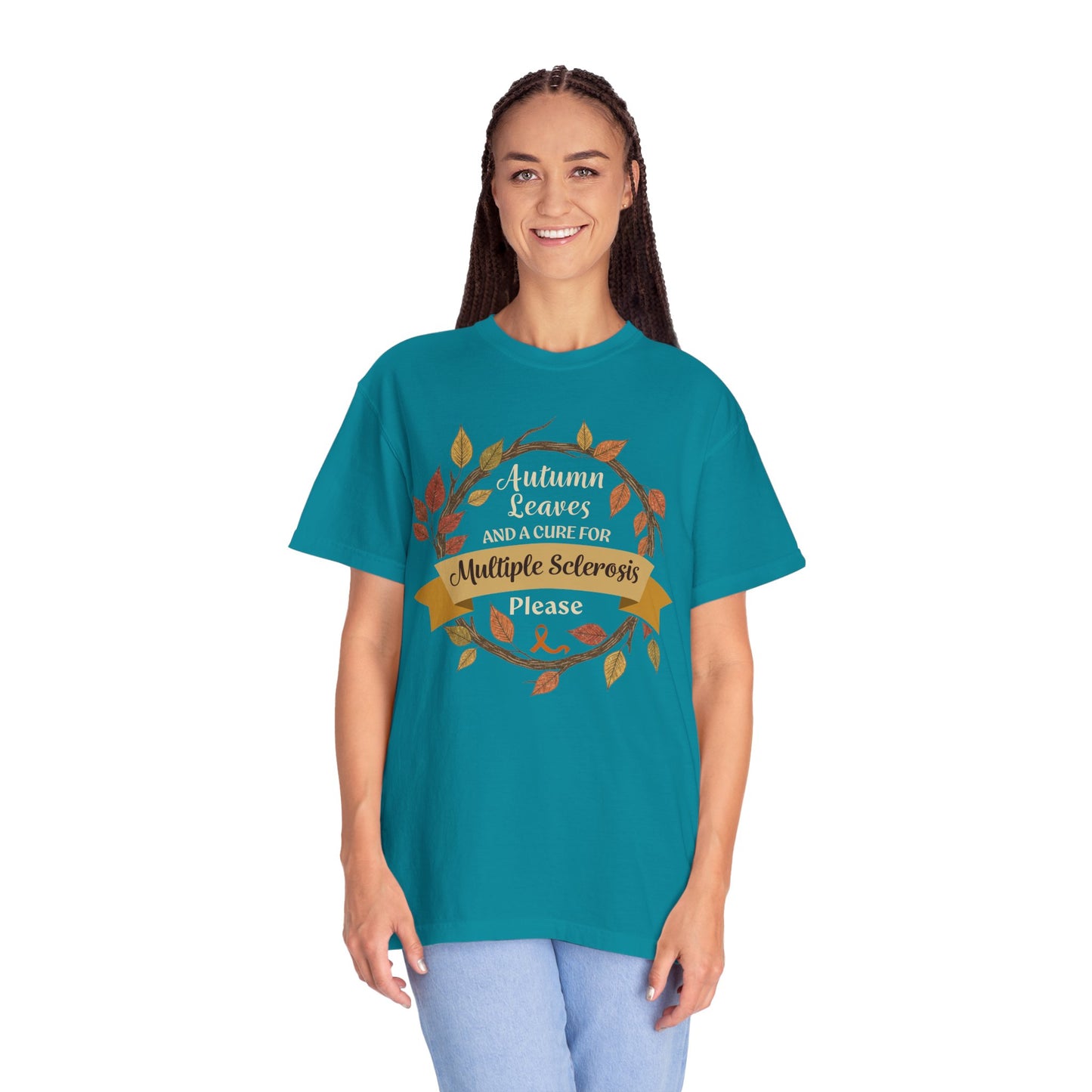 Autumn Leaves Multiple Sclerosis Awareness T-shirt, Unisex Graphic Tee, Fall Fashion, Support MS Research, Gift for Her