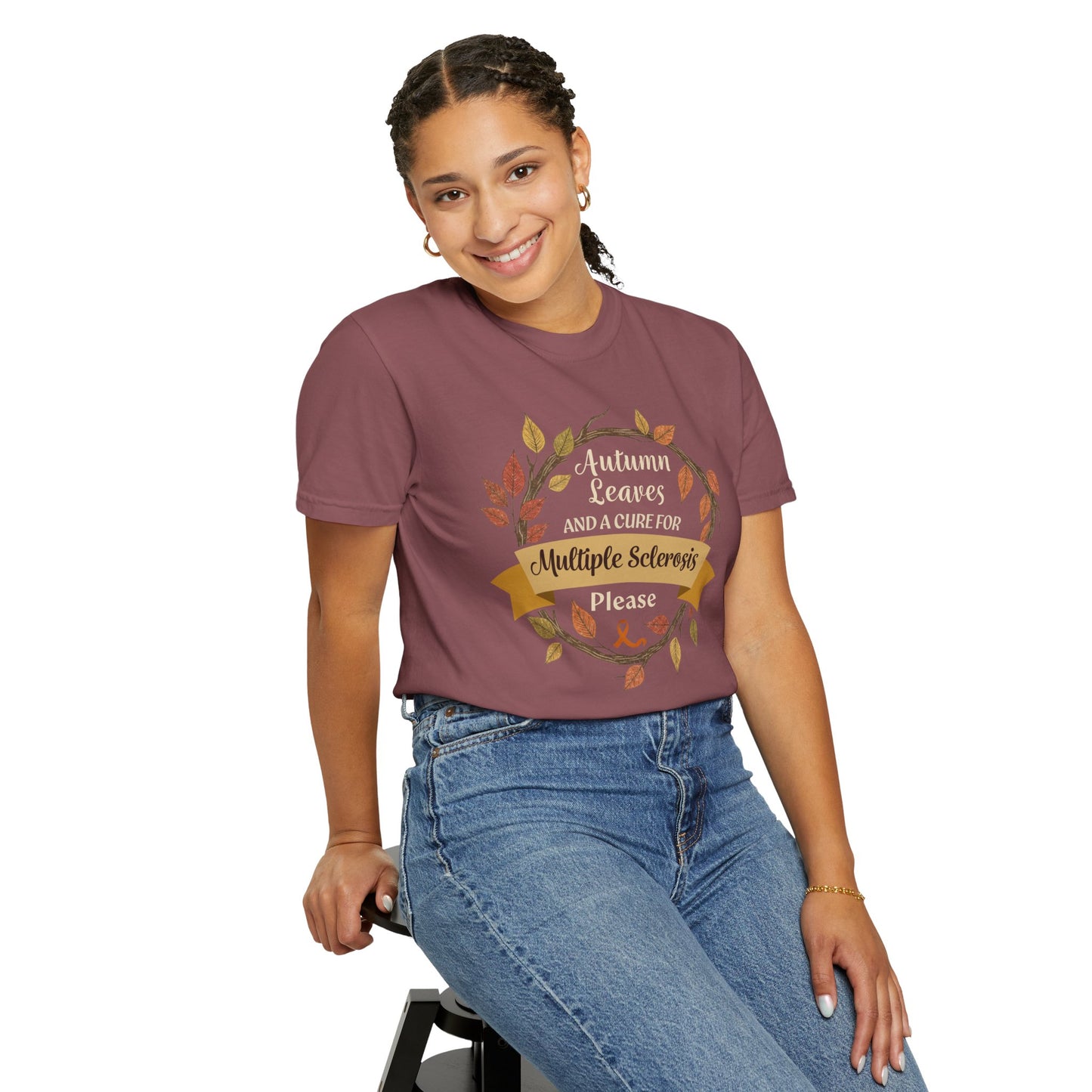Autumn Leaves Multiple Sclerosis Awareness T-shirt, Unisex Graphic Tee, Fall Fashion, Support MS Research, Gift for Her
