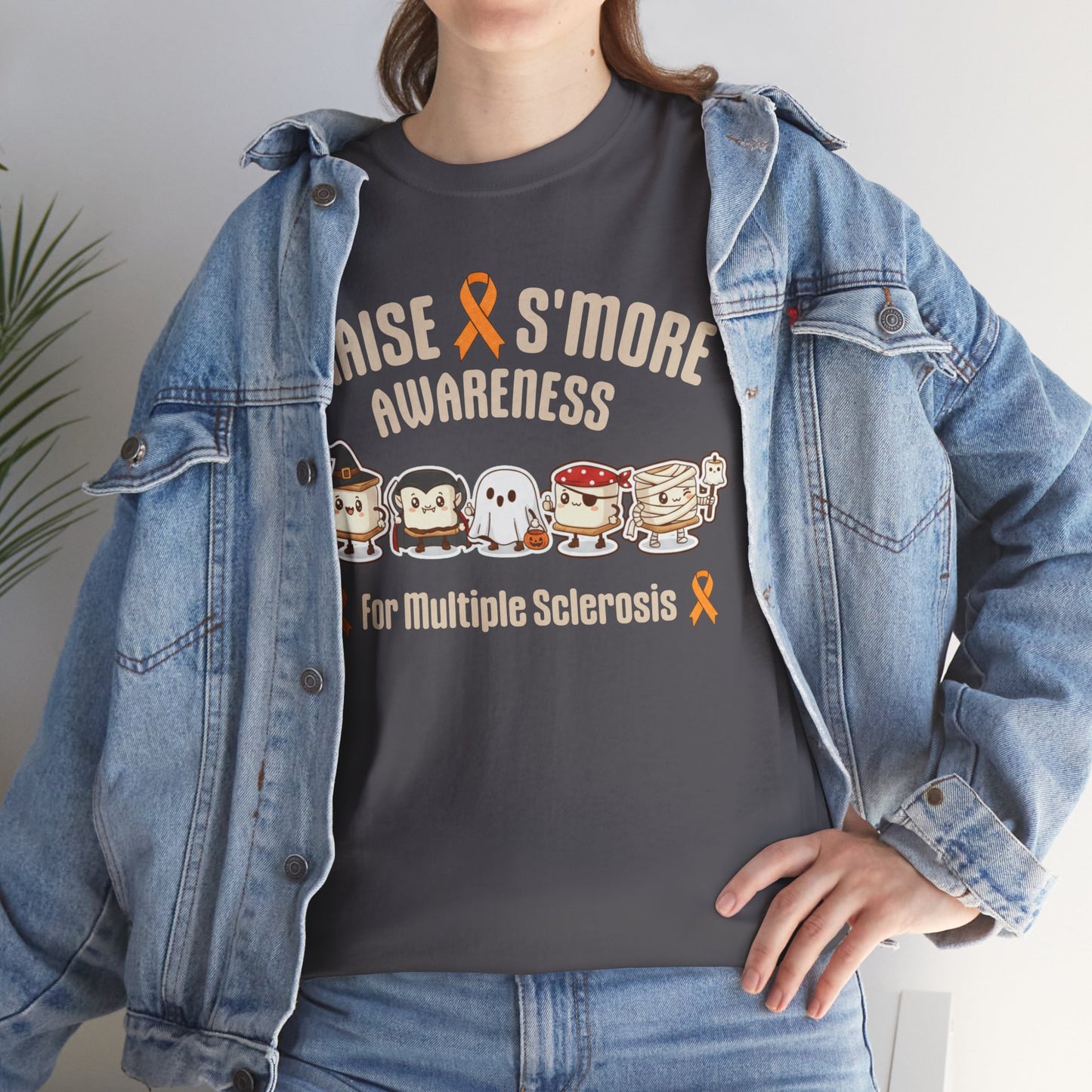 Cute Raise Awareness S'More Adult Unisex Cotton T-Shirt- Multiple Sclerosis Support Shirt, S'More Fun for a Cause, Gift for Awareness Events