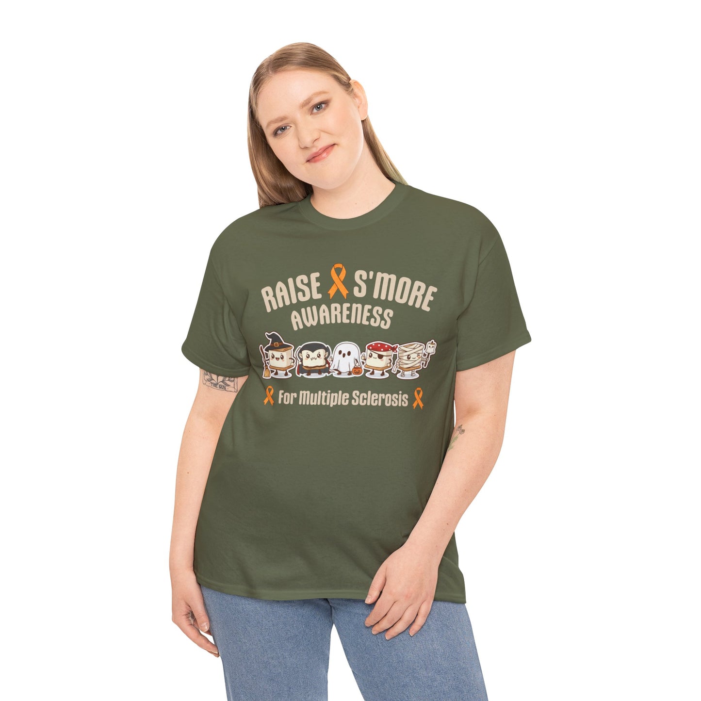 Cute Raise Awareness S'More Adult Unisex Cotton T-Shirt- Multiple Sclerosis Support Shirt, S'More Fun for a Cause, Gift for Awareness Events