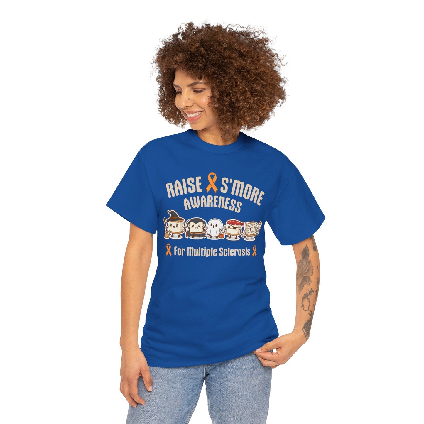 Cute Raise Awareness S'More Adult Unisex Cotton T-Shirt- Multiple Sclerosis Support Shirt, S'More Fun for a Cause, Gift for Awareness Events