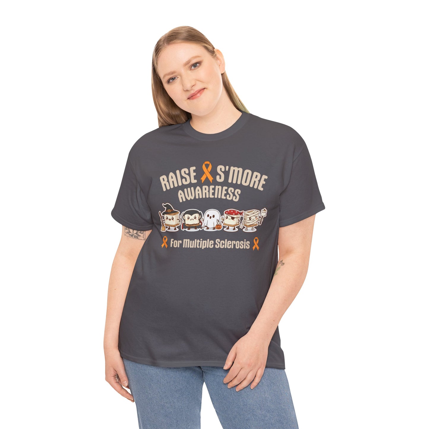 Cute Raise Awareness S'More Adult Unisex Cotton T-Shirt- Multiple Sclerosis Support Shirt, S'More Fun for a Cause, Gift for Awareness Events