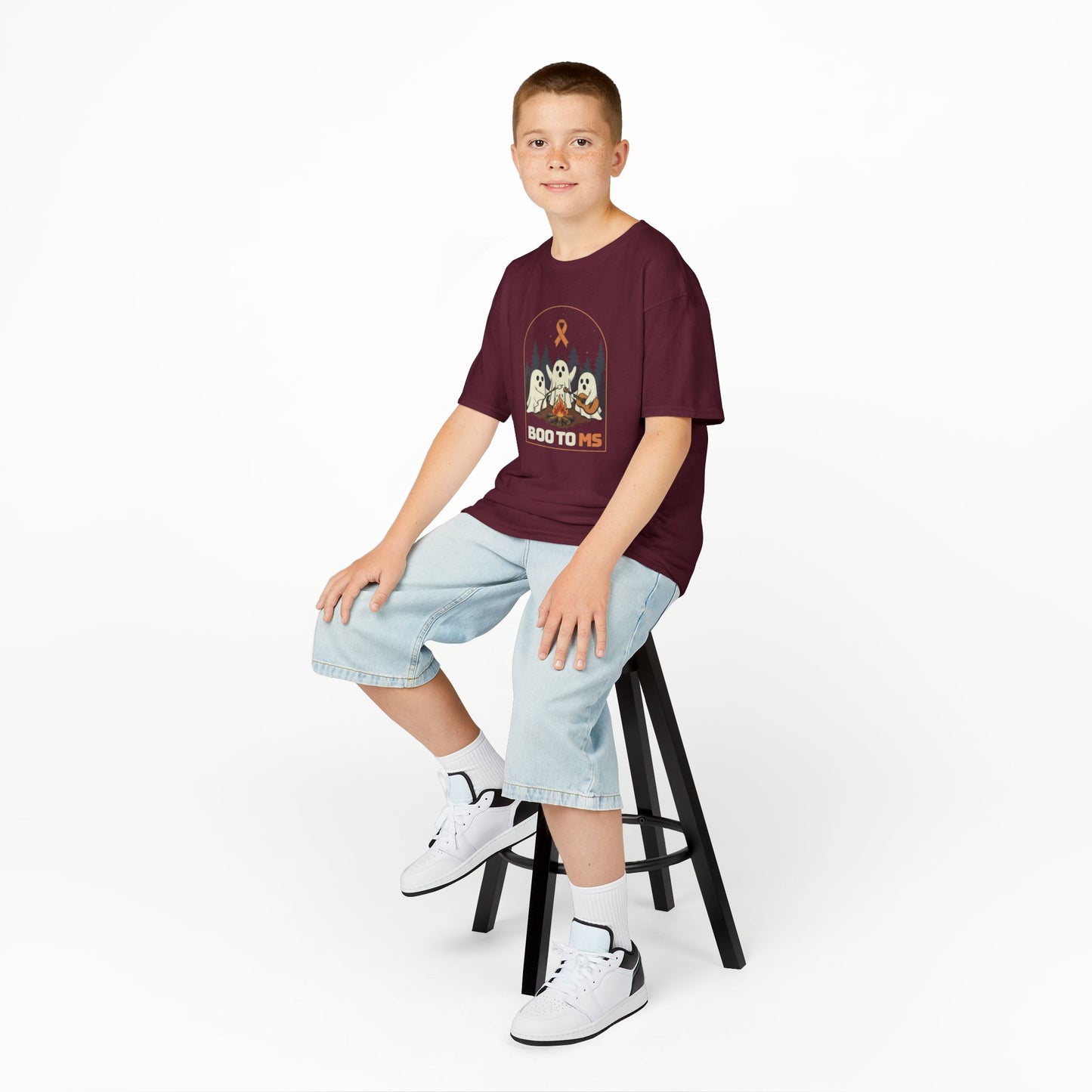 Kids Cute Boo to MS - Unisex Tee Kids for Halloween and Multiple Sclerosis Awareness