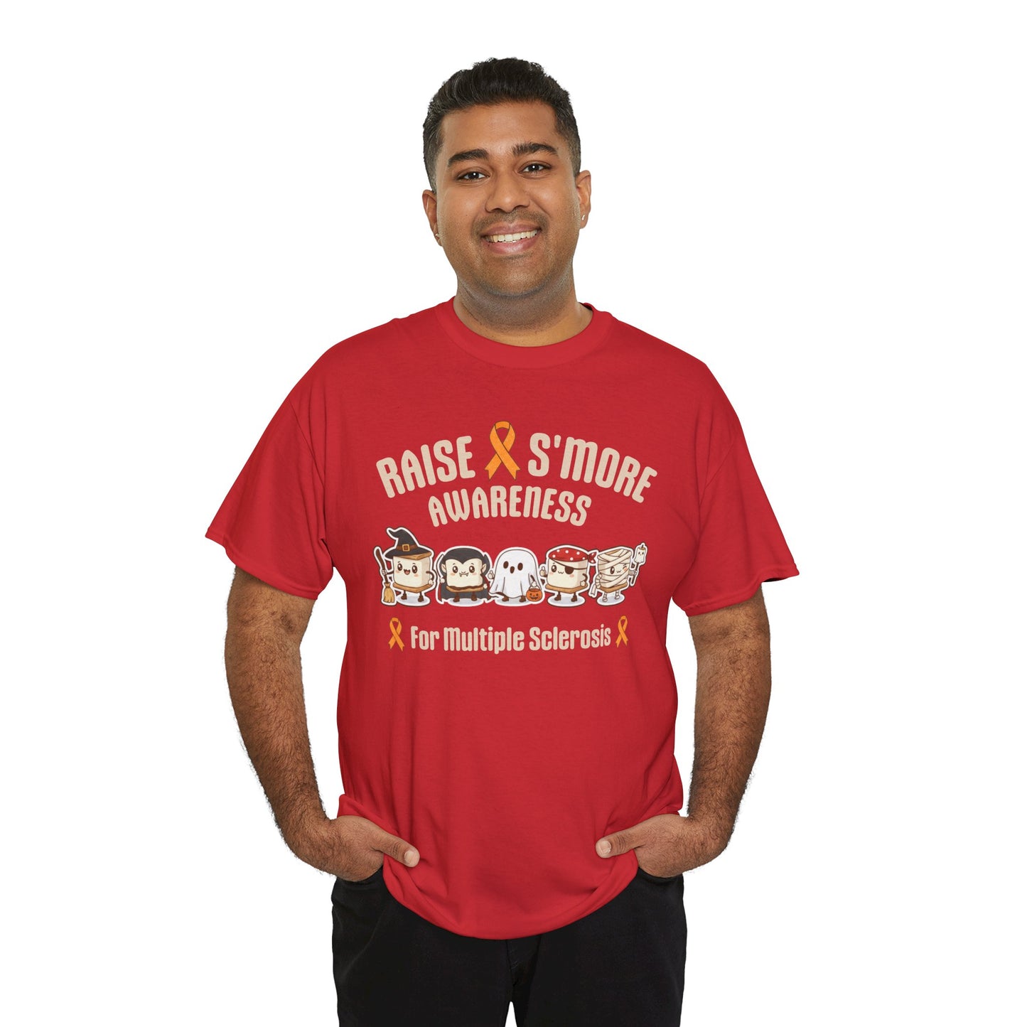 Cute Raise Awareness S'More Adult Unisex Cotton T-Shirt- Multiple Sclerosis Support Shirt, S'More Fun for a Cause, Gift for Awareness Events