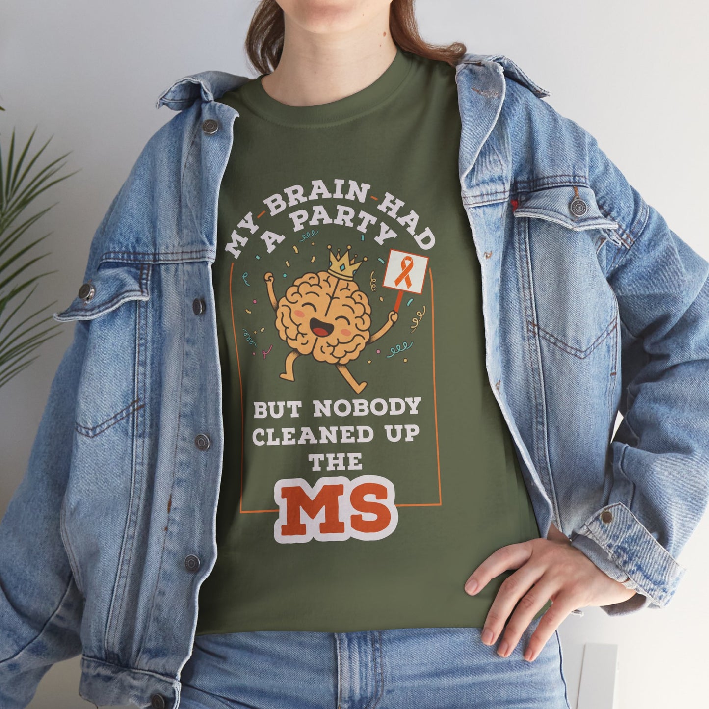 Cute Brain Had a Party MS Awareness Tee, Funny MS Shirt, MS Awareness, Chronic Disease