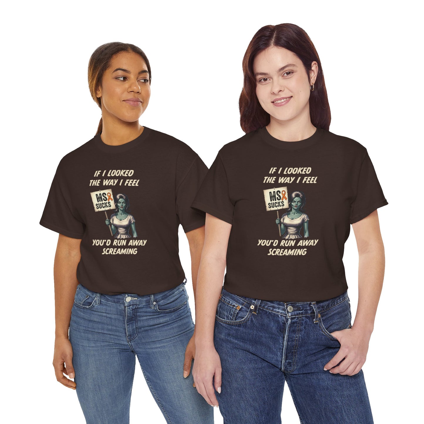 If I Looked the Way I Feel Unisex Heavy Cotton Tee MS Awareness, Funny Gift, MS Support, Casual Wear