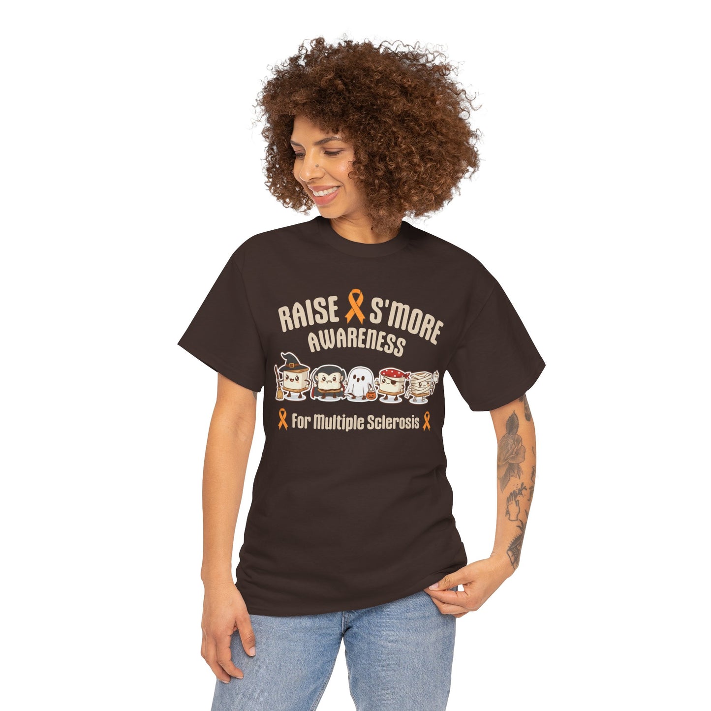Cute Raise Awareness S'More Adult Unisex Cotton T-Shirt- Multiple Sclerosis Support Shirt, S'More Fun for a Cause, Gift for Awareness Events