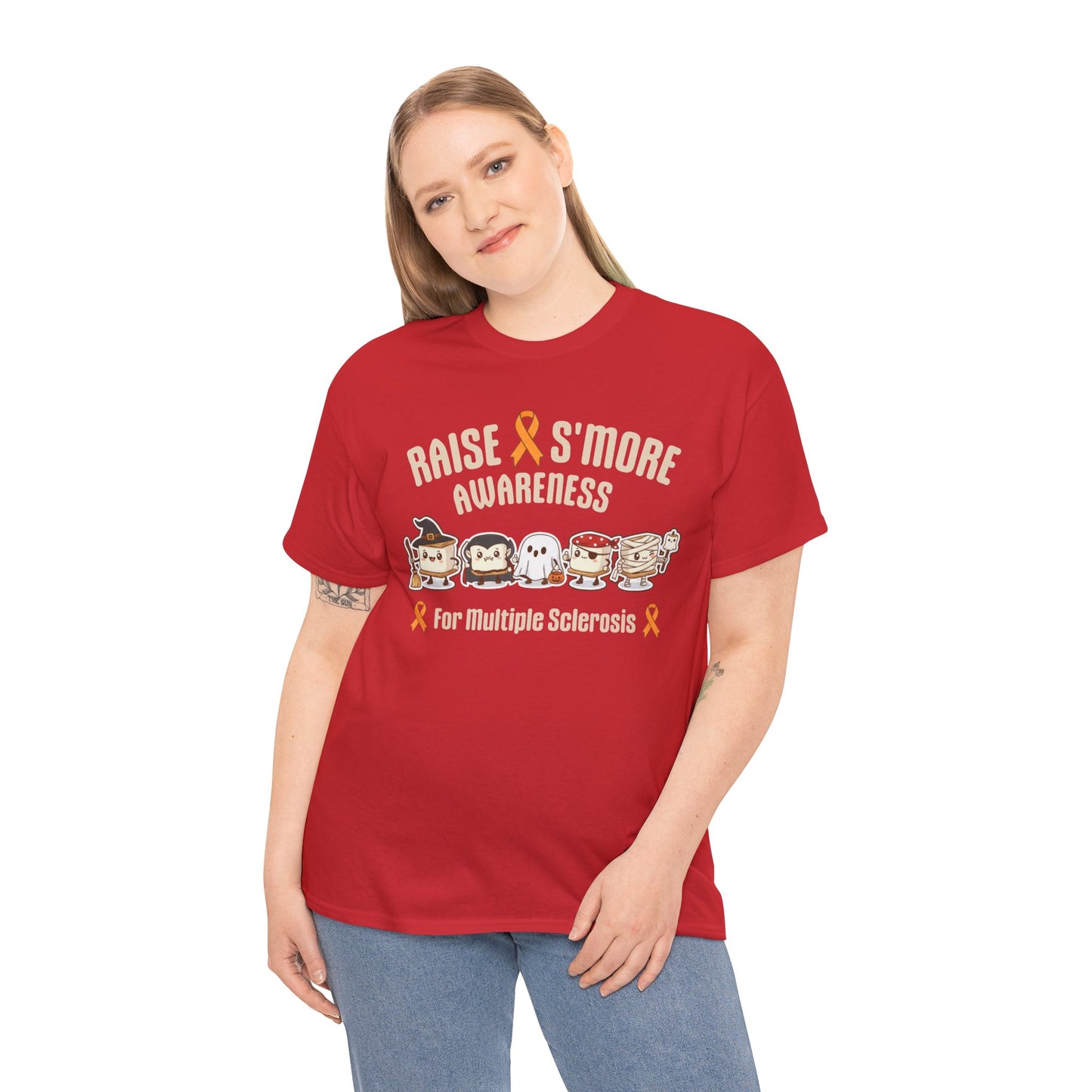 Cute Raise Awareness S'More Adult Unisex Cotton T-Shirt- Multiple Sclerosis Support Shirt, S'More Fun for a Cause, Gift for Awareness Events