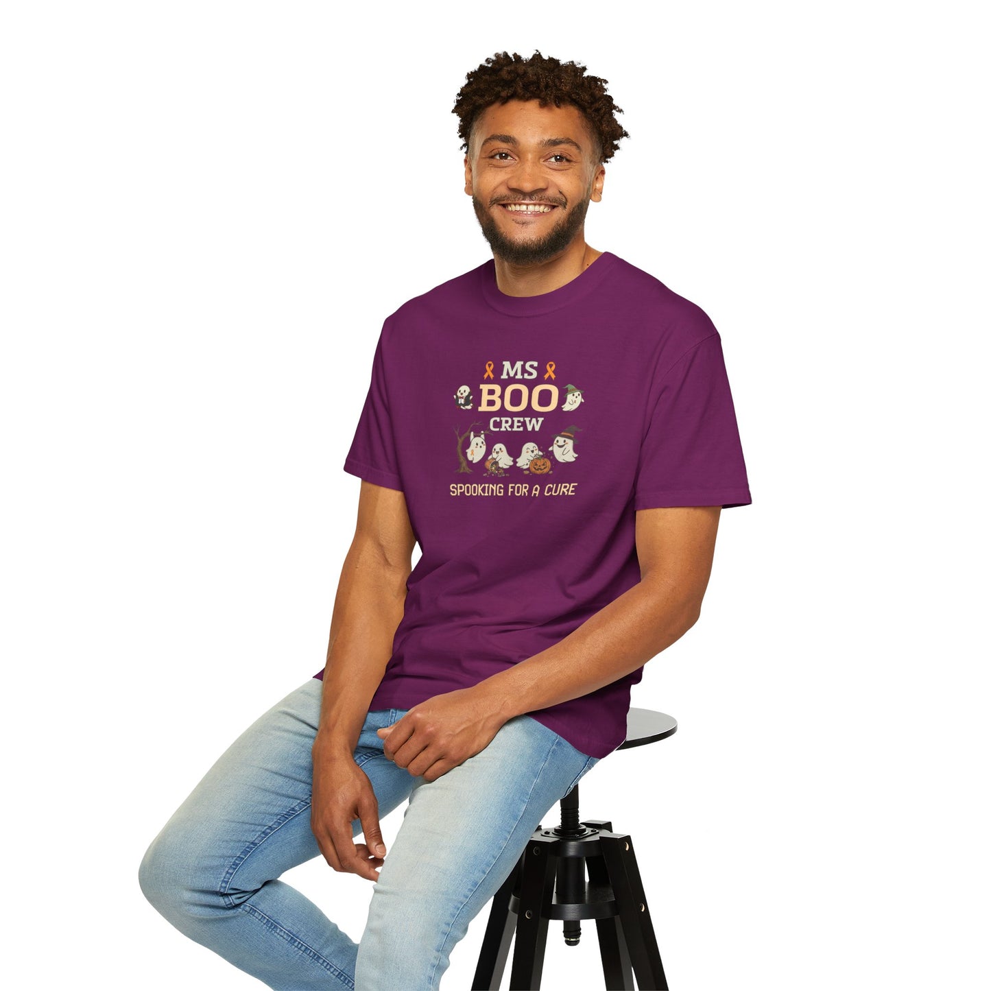 MS Boo Crew Unisex T-shirt - Festive Fall T-Shirt for MS Awareness and Halloween