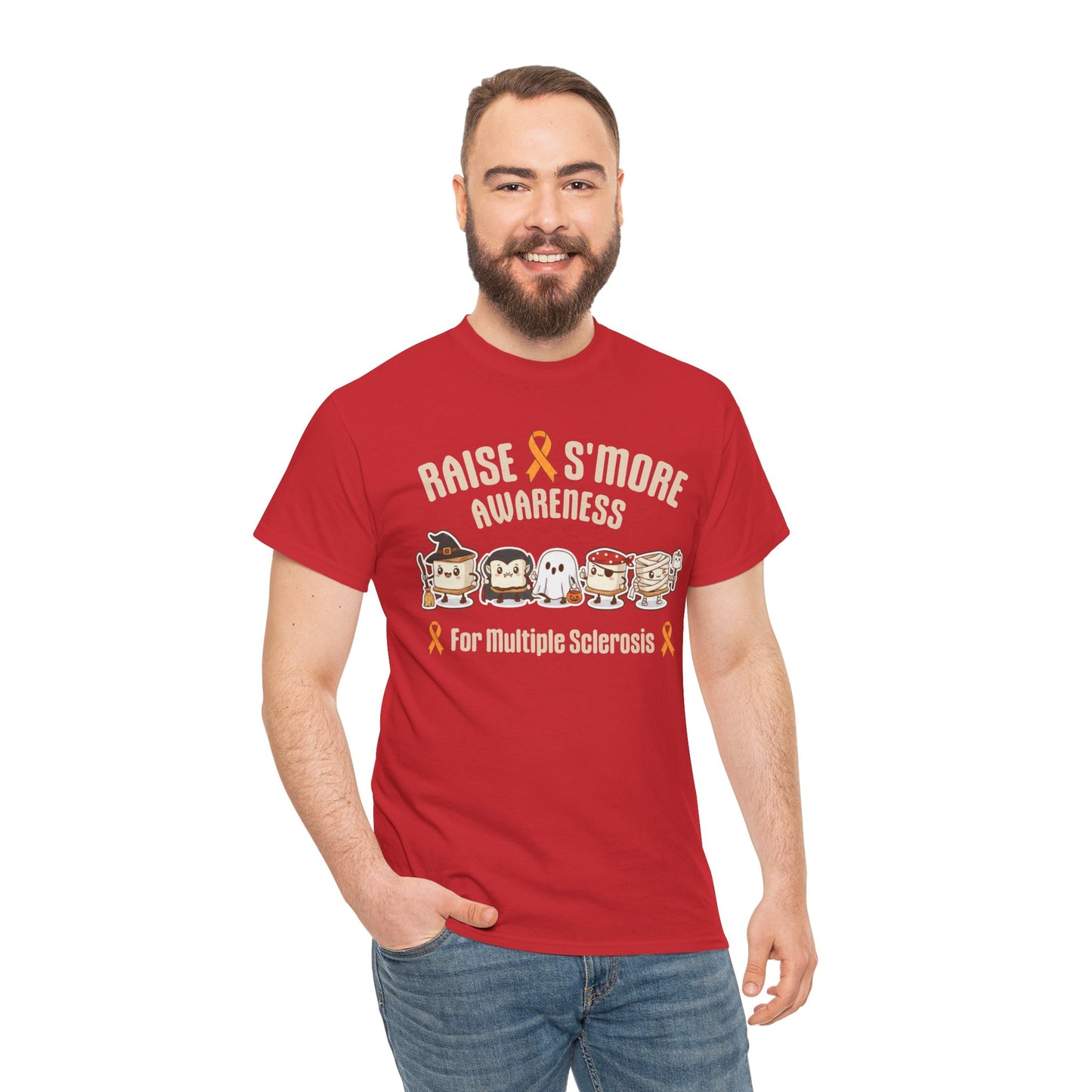 Cute Raise Awareness S'More Adult Unisex Cotton T-Shirt- Multiple Sclerosis Support Shirt, S'More Fun for a Cause, Gift for Awareness Events