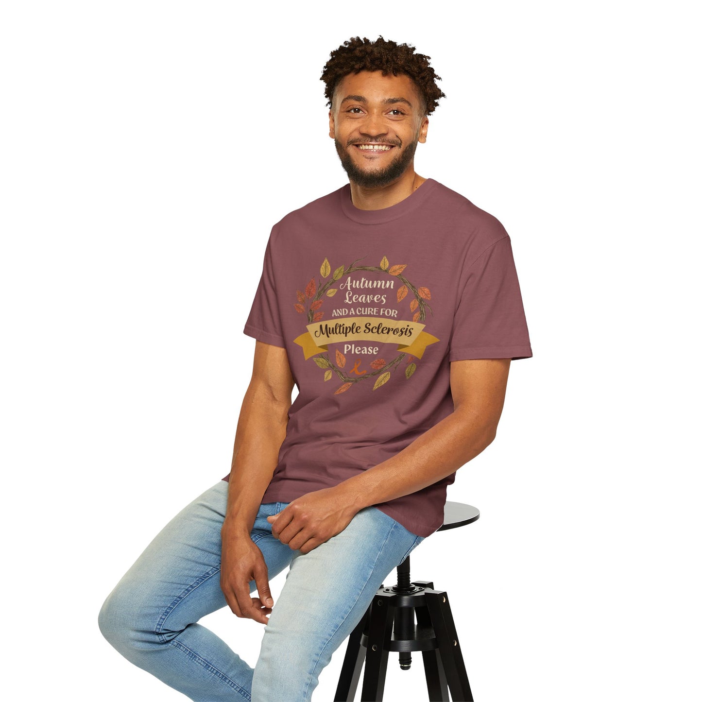 Autumn Leaves Multiple Sclerosis Awareness T-shirt, Unisex Graphic Tee, Fall Fashion, Support MS Research, Gift for Her