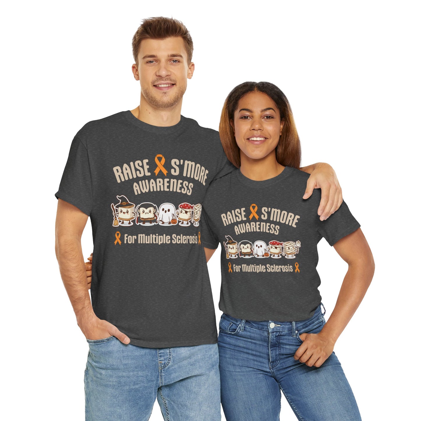 Cute Raise Awareness S'More Adult Unisex Cotton T-Shirt- Multiple Sclerosis Support Shirt, S'More Fun for a Cause, Gift for Awareness Events