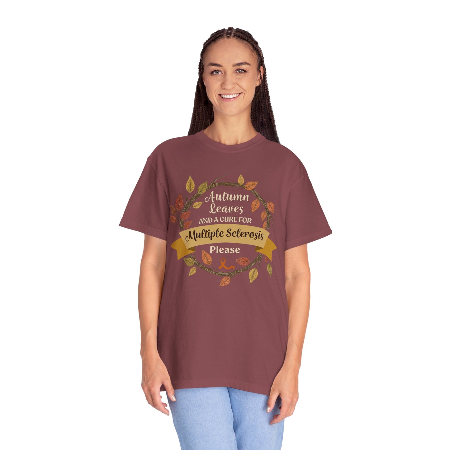 Autumn Leaves Multiple Sclerosis Awareness T-shirt, Unisex Graphic Tee, Fall Fashion, Support MS Research, Gift for Her