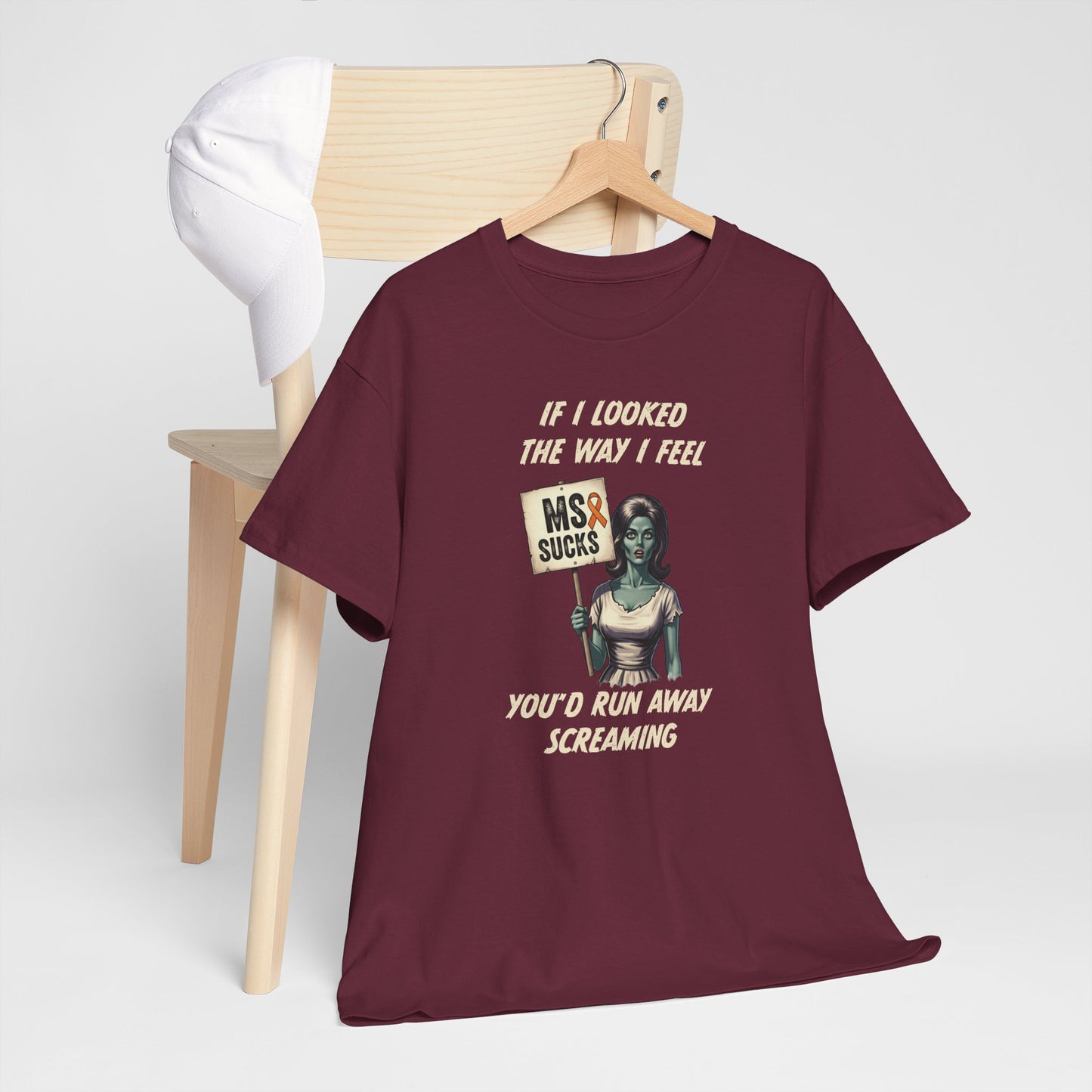 If I Looked the Way I Feel Unisex Heavy Cotton Tee MS Awareness, Funny Gift, MS Support, Casual Wear
