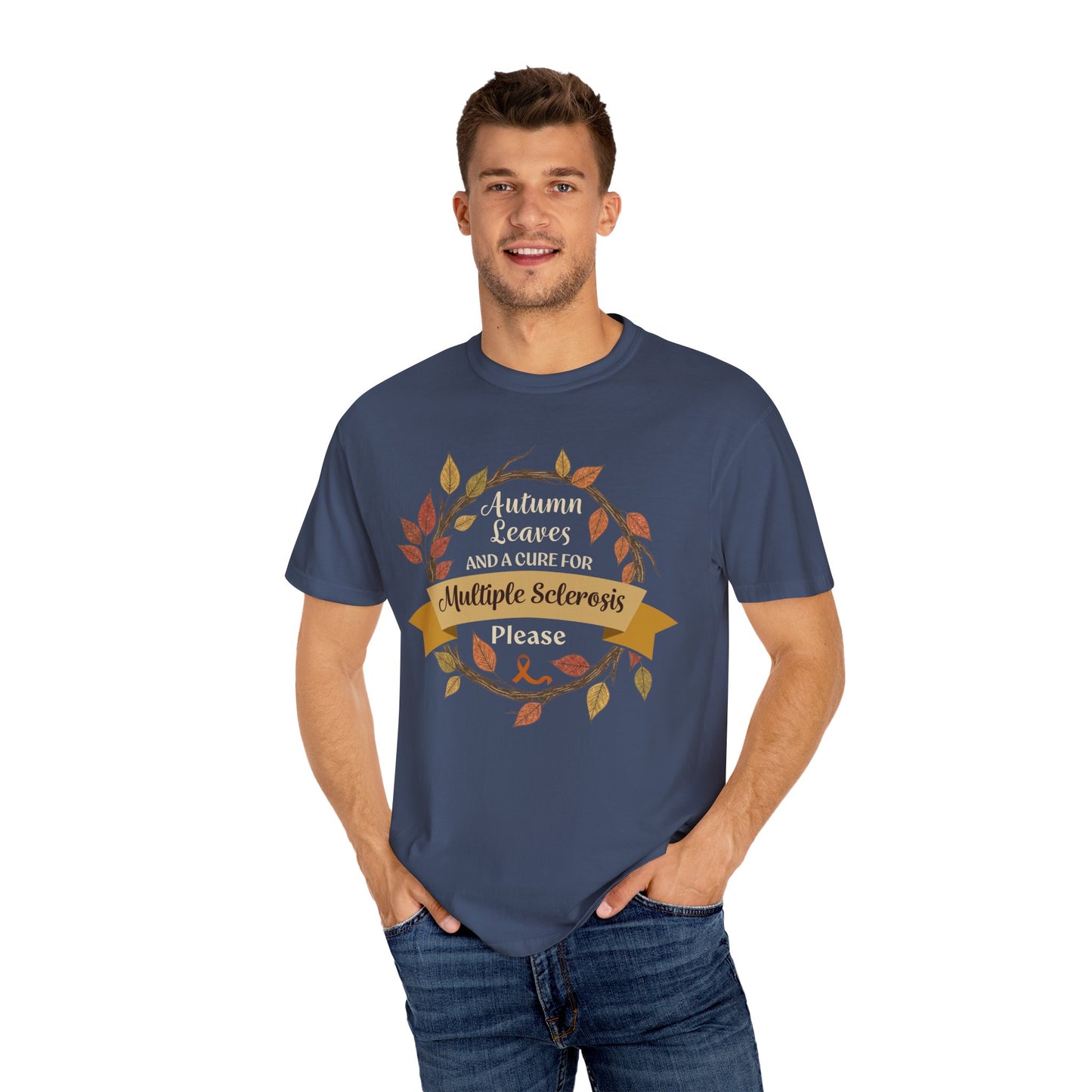 Autumn Leaves Multiple Sclerosis Awareness T-shirt, Unisex Graphic Tee, Fall Fashion, Support MS Research, Gift for Her