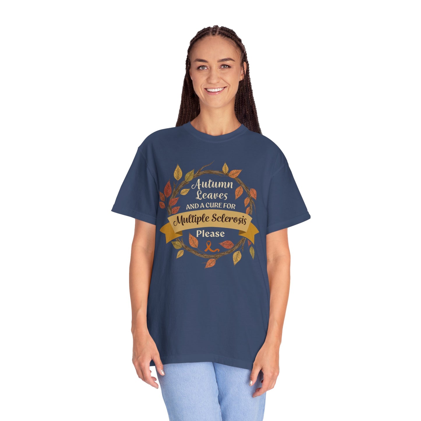Autumn Leaves Multiple Sclerosis Awareness T-shirt, Unisex Graphic Tee, Fall Fashion, Support MS Research, Gift for Her