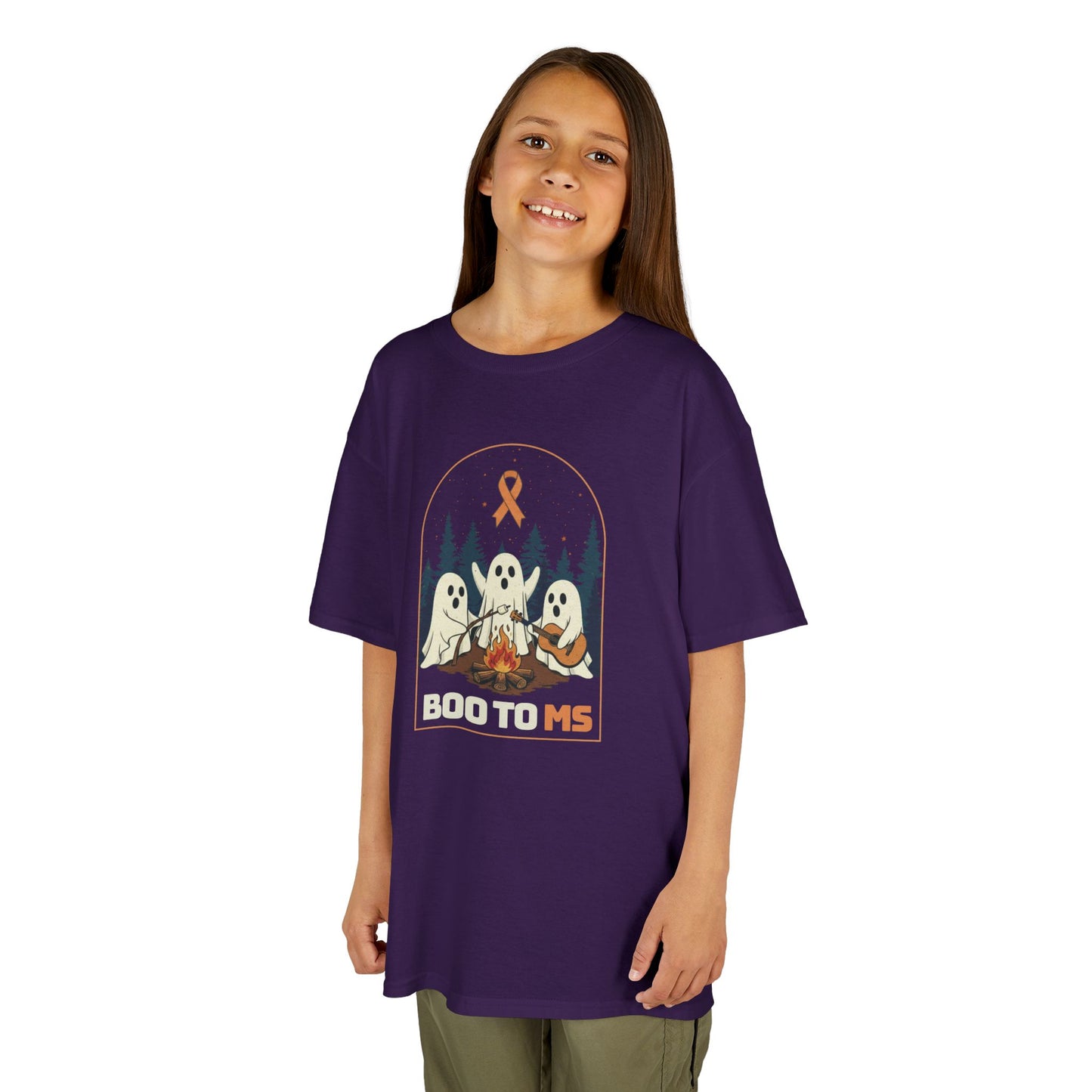 Kids Cute Boo to MS - Unisex Tee Kids for Halloween and Multiple Sclerosis Awareness