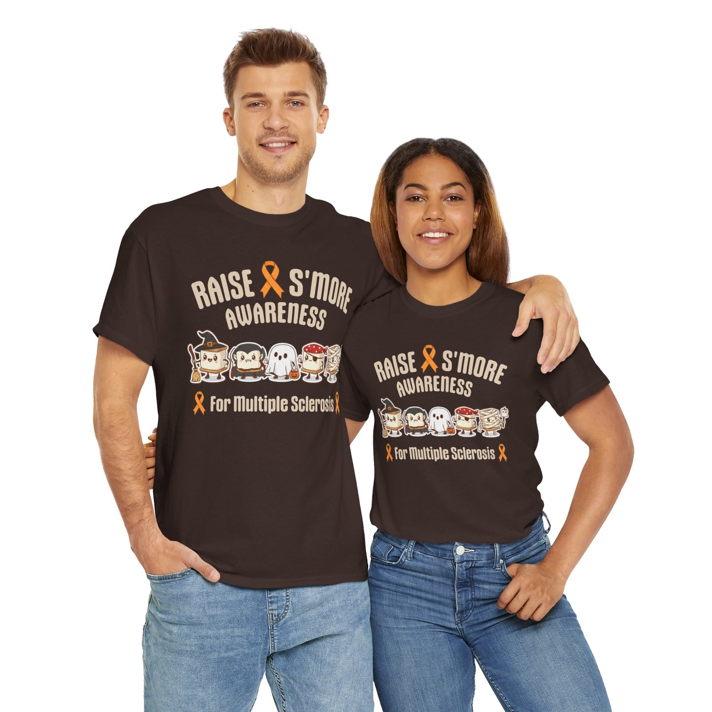 Cute Raise Awareness S'More Adult Unisex Cotton T-Shirt- Multiple Sclerosis Support Shirt, S'More Fun for a Cause, Gift for Awareness Events