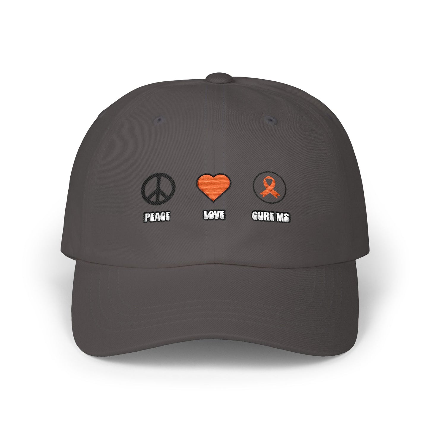 Peace Love CURE MS Dad Cap
