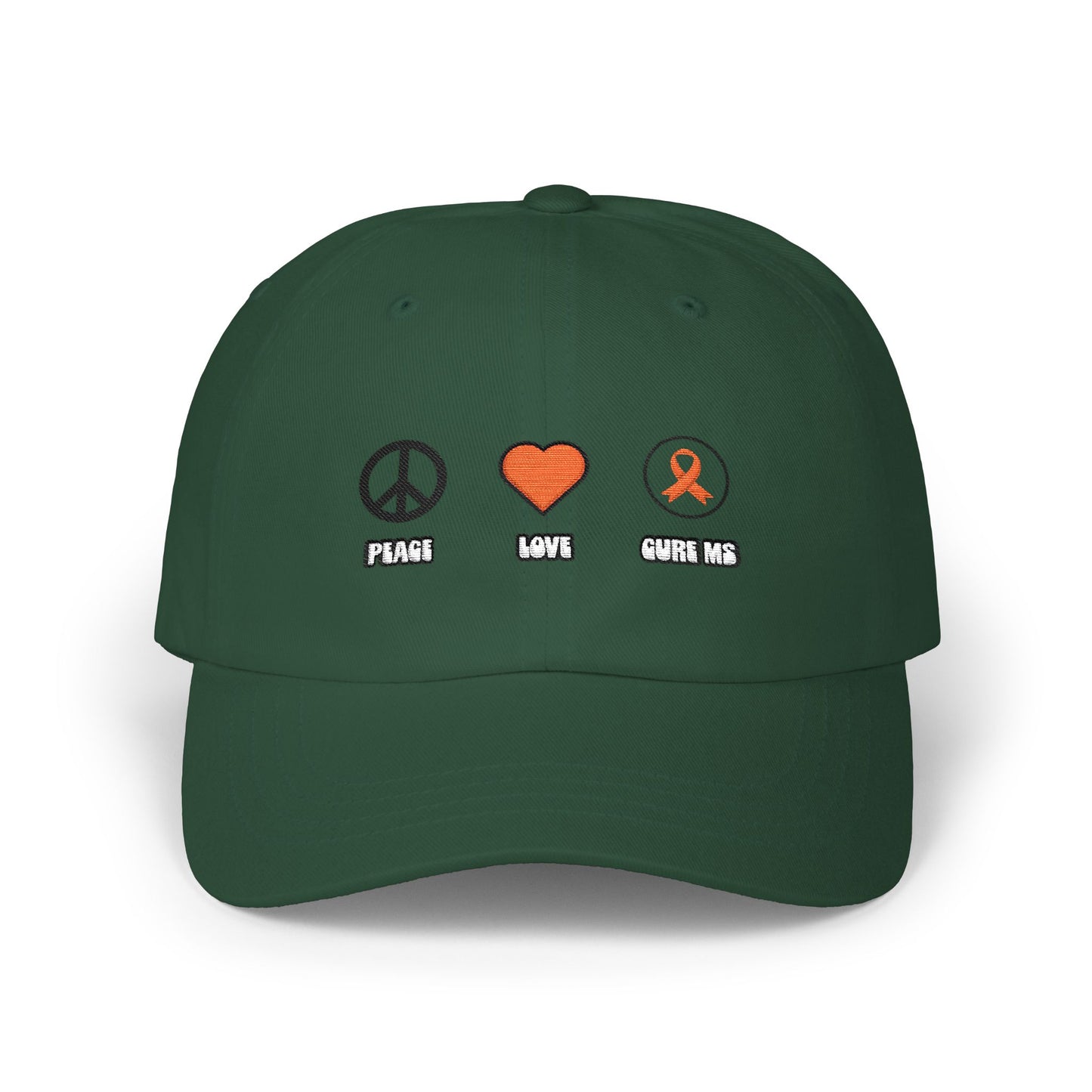 Peace Love CURE MS Dad Cap