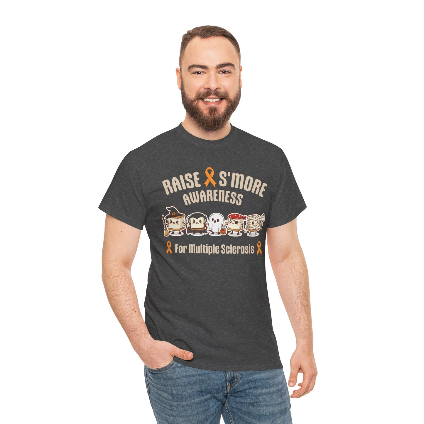 Cute Raise Awareness S'More Adult Unisex Cotton T-Shirt- Multiple Sclerosis Support Shirt, S'More Fun for a Cause, Gift for Awareness Events