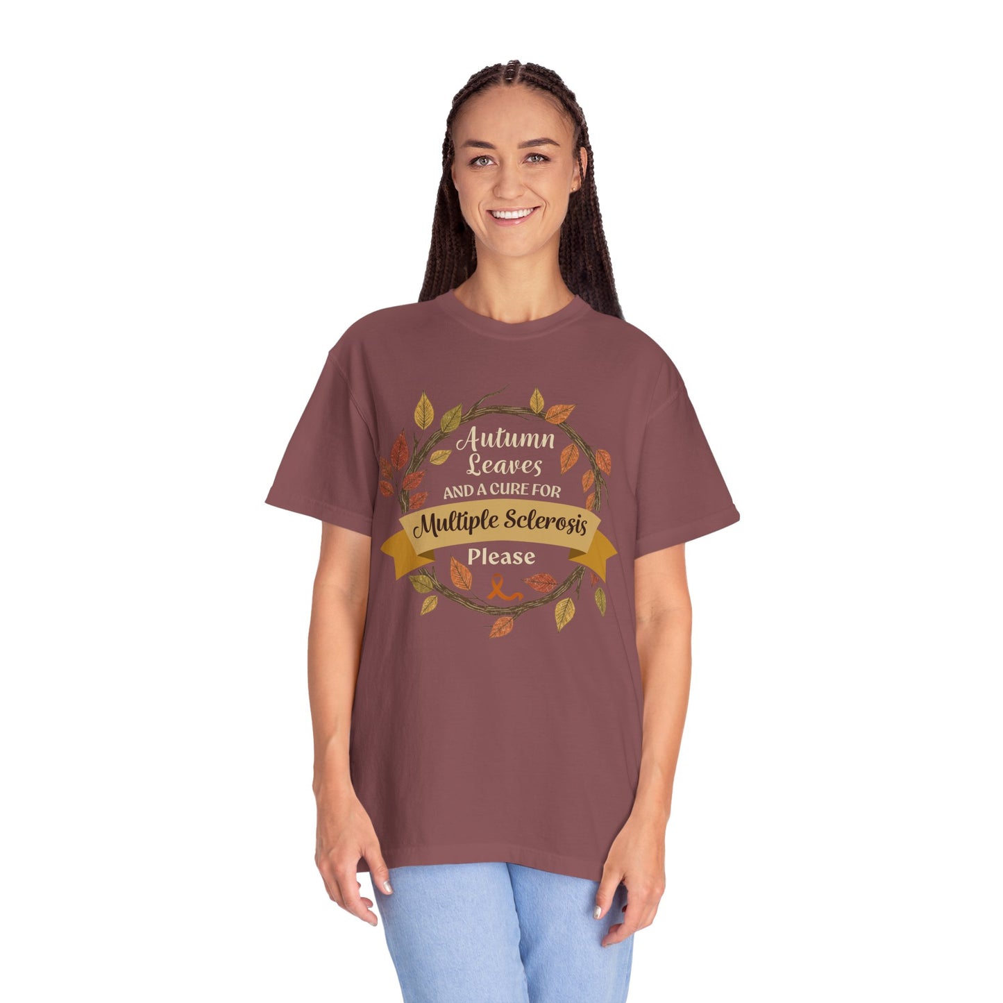 Autumn Leaves Multiple Sclerosis Awareness T-shirt, Unisex Graphic Tee, Fall Fashion, Support MS Research, Gift for Her