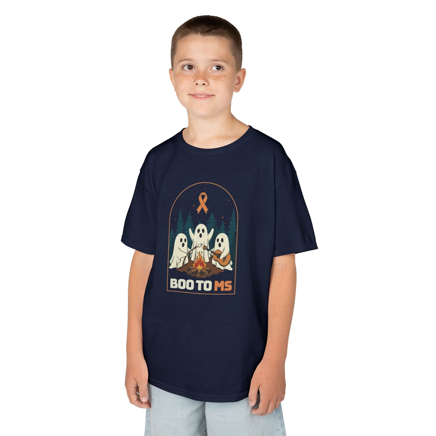 Kids Cute Boo to MS - Unisex Tee Kids for Halloween and Multiple Sclerosis Awareness