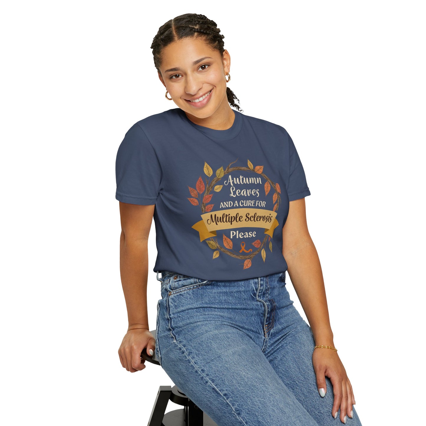 Autumn Leaves Multiple Sclerosis Awareness T-shirt, Unisex Graphic Tee, Fall Fashion, Support MS Research, Gift for Her