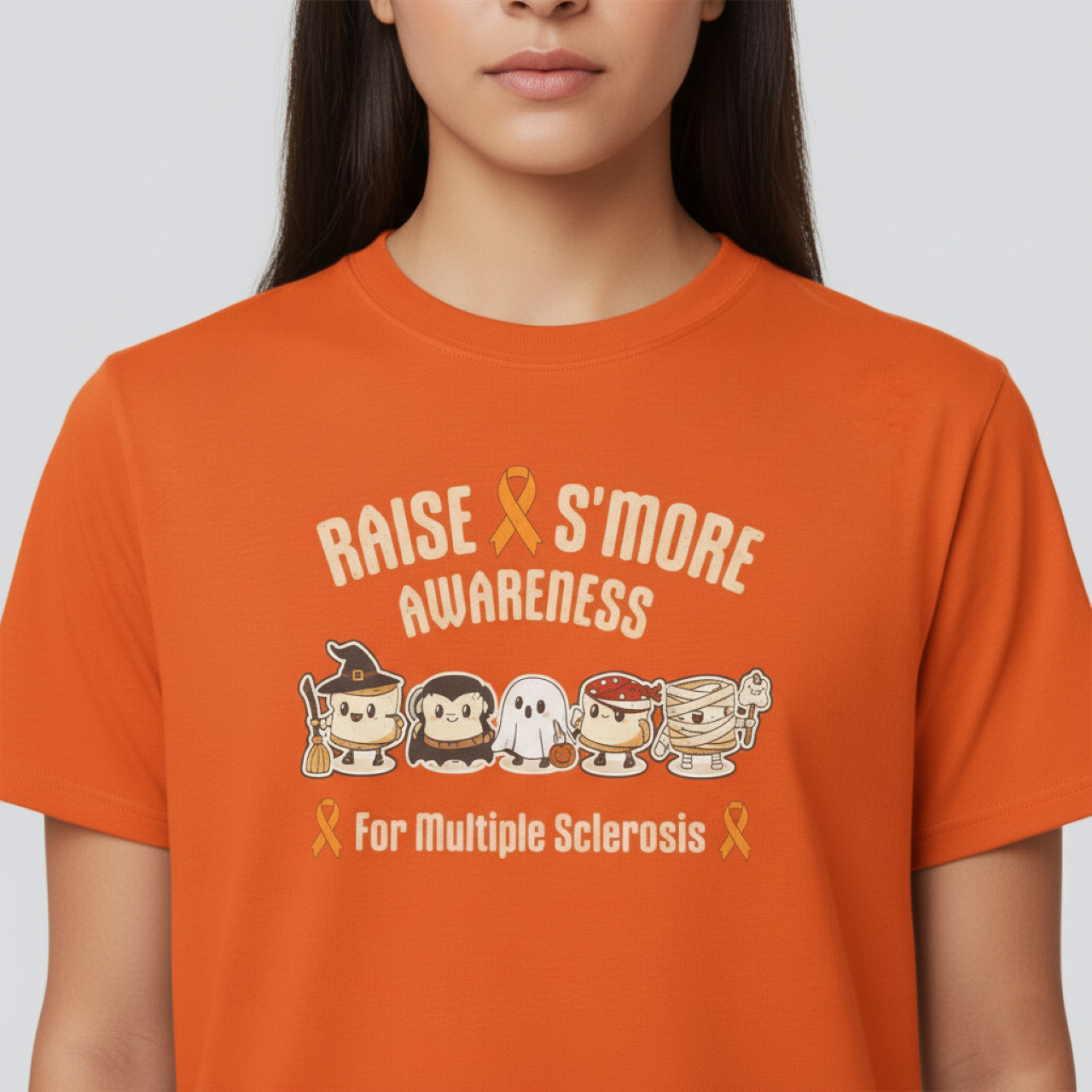 Cute Raise Awareness S'More Adult Unisex Cotton T-Shirt- Multiple Sclerosis Support Shirt, S'More Fun for a Cause, Gift for Awareness Events