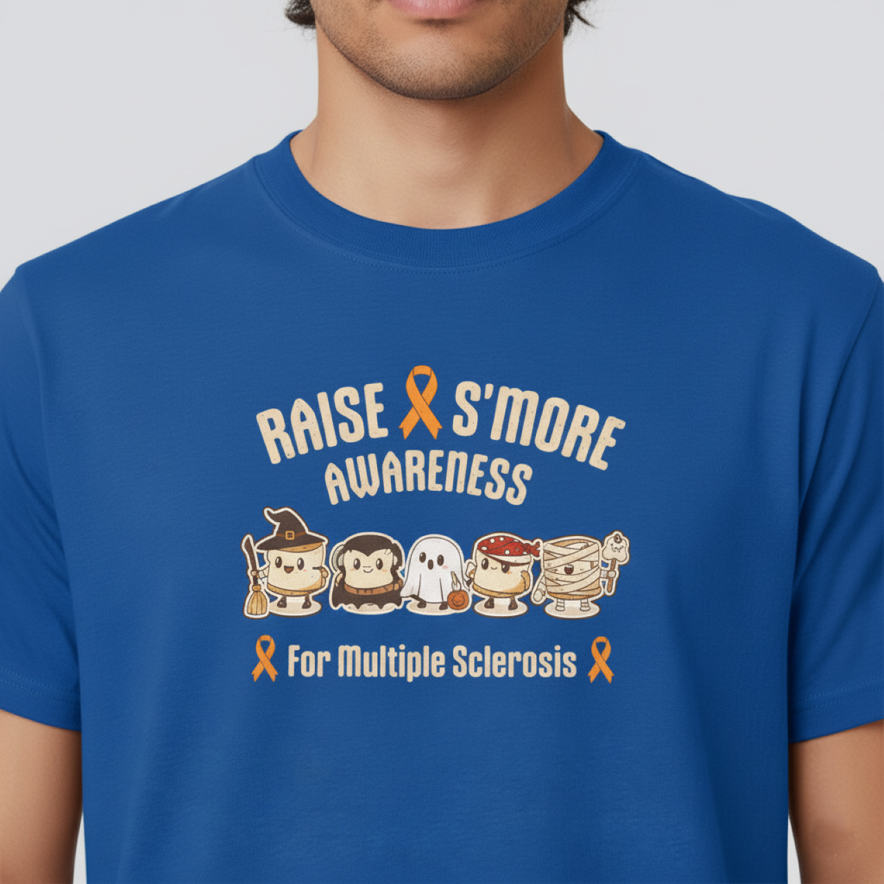 Cute Raise Awareness S'More Adult Unisex Cotton T-Shirt- Multiple Sclerosis Support Shirt, S'More Fun for a Cause, Gift for Awareness Events