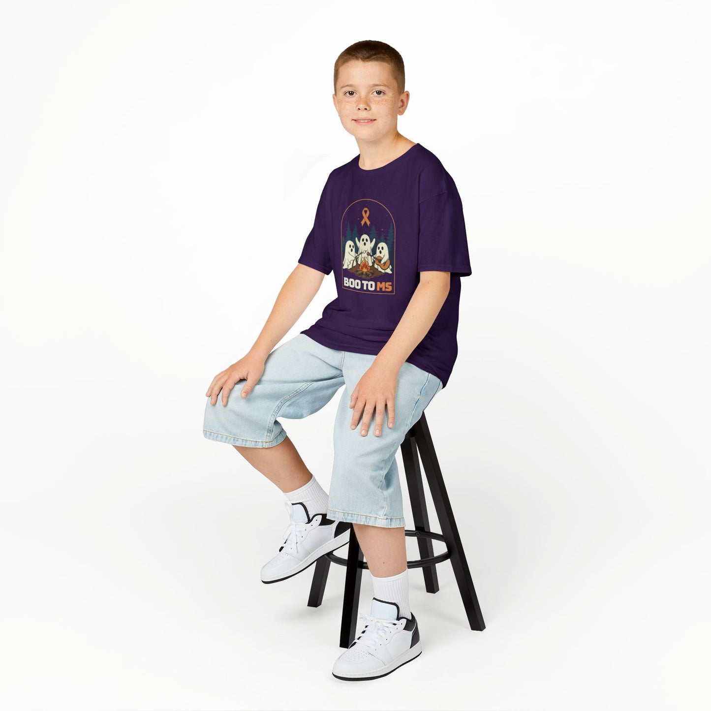 Kids Cute Boo to MS - Unisex Tee Kids for Halloween and Multiple Sclerosis Awareness
